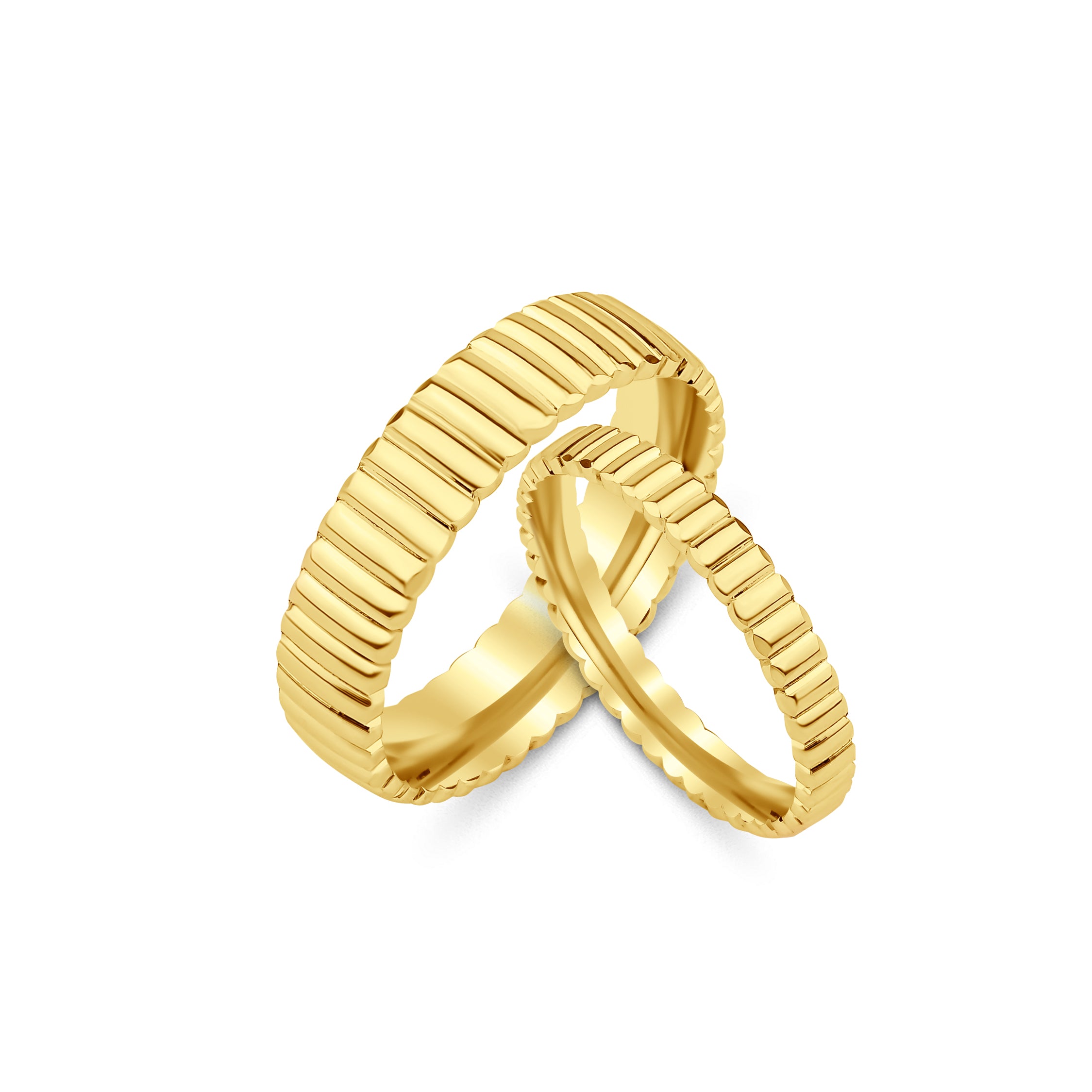 3 mm & 4 mm Çift Sarı Altın Bombeli Alyans - RNF1049 | Alyans | Ronaff Pırlanta | Tektaş Yüzük, Pırlanta Yüzük, Kolye, Küpe