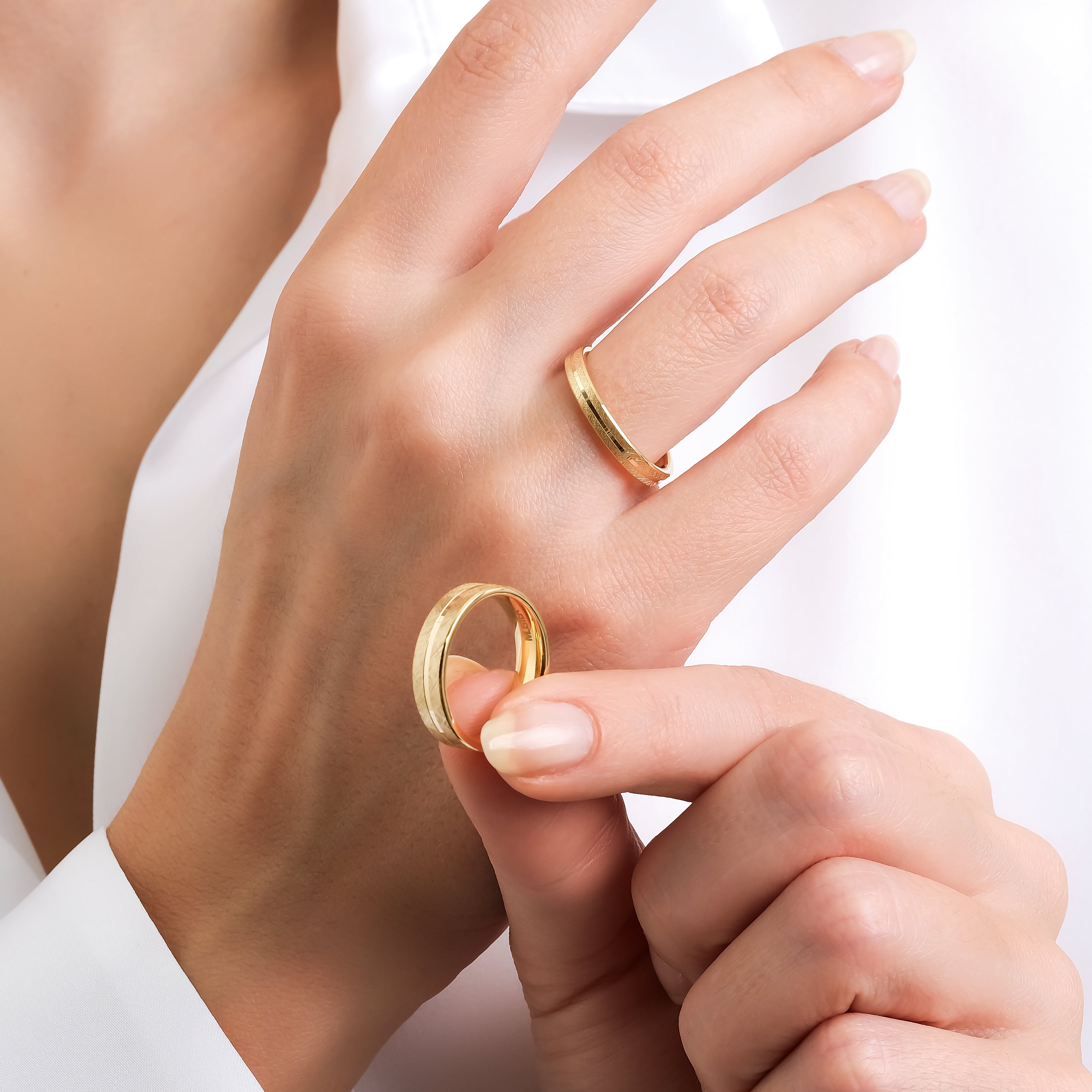 3 mm & 4 mm Çift Sarı Altın Düz Alyans - RNF1046 | Alyans | Ronaff Pırlanta | Tektaş Yüzük, Pırlanta Yüzük, Kolye, Küpe