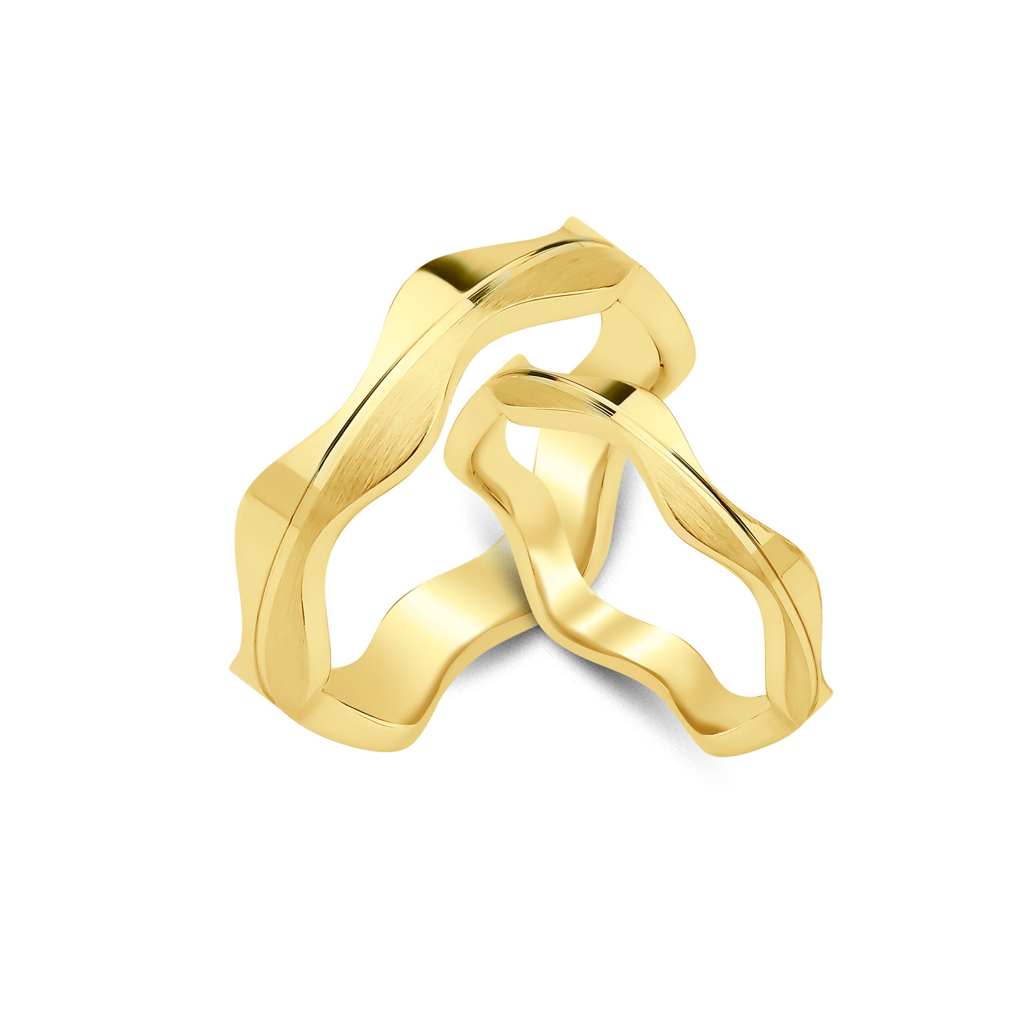 3 mm & 4 mm Çift Sarı Altın Tasarım Alyans - RNF1042 | Alyans | Ronaff Pırlanta | Tektaş Yüzük, Pırlanta Yüzük, Kolye, Küpe