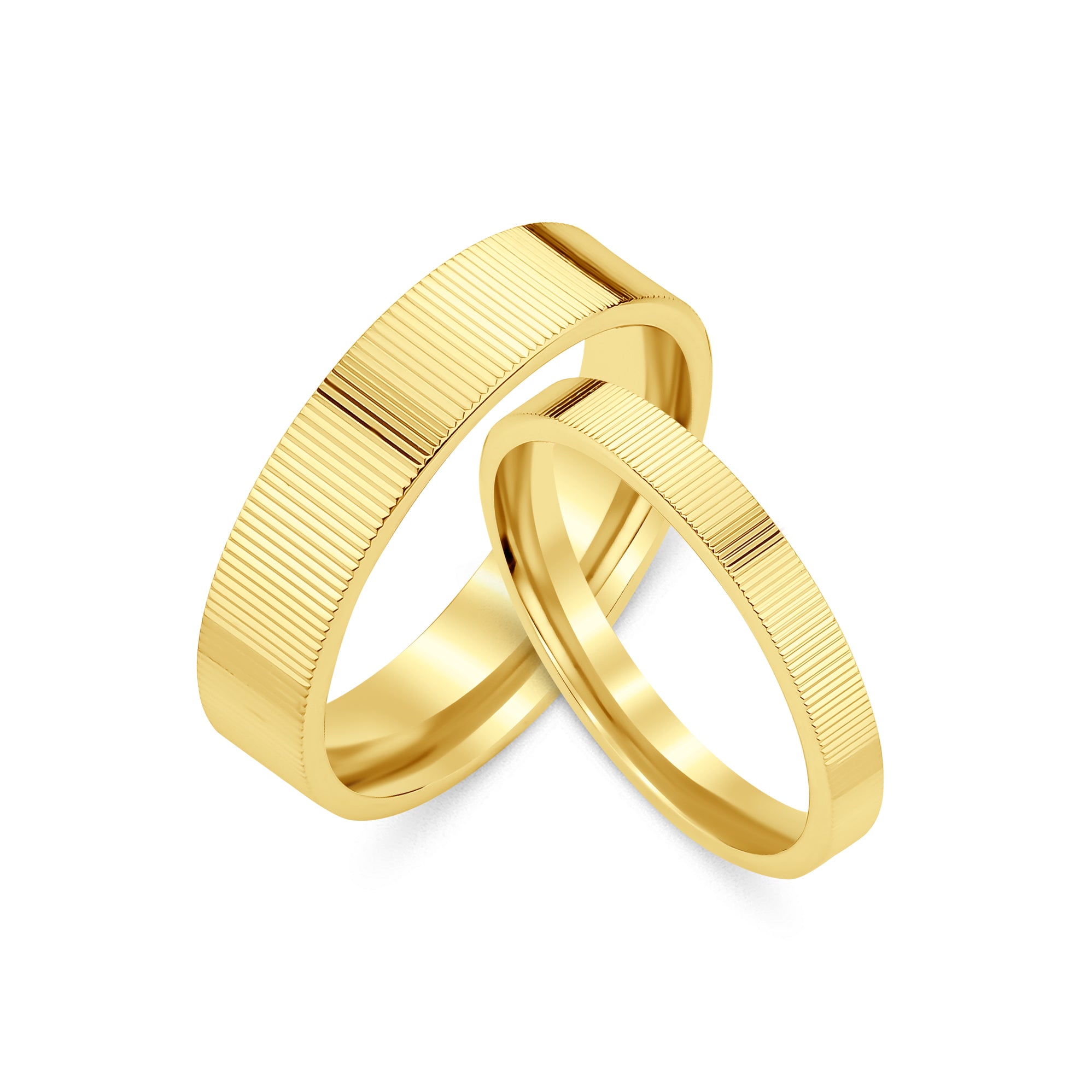 3 mm & 5 mm Çift Sarı Altın Düz Kesim Alyans - RNF1045 | Alyans | Ronaff Pırlanta | Tektaş Yüzük, Pırlanta Yüzük, Kolye, Küpe