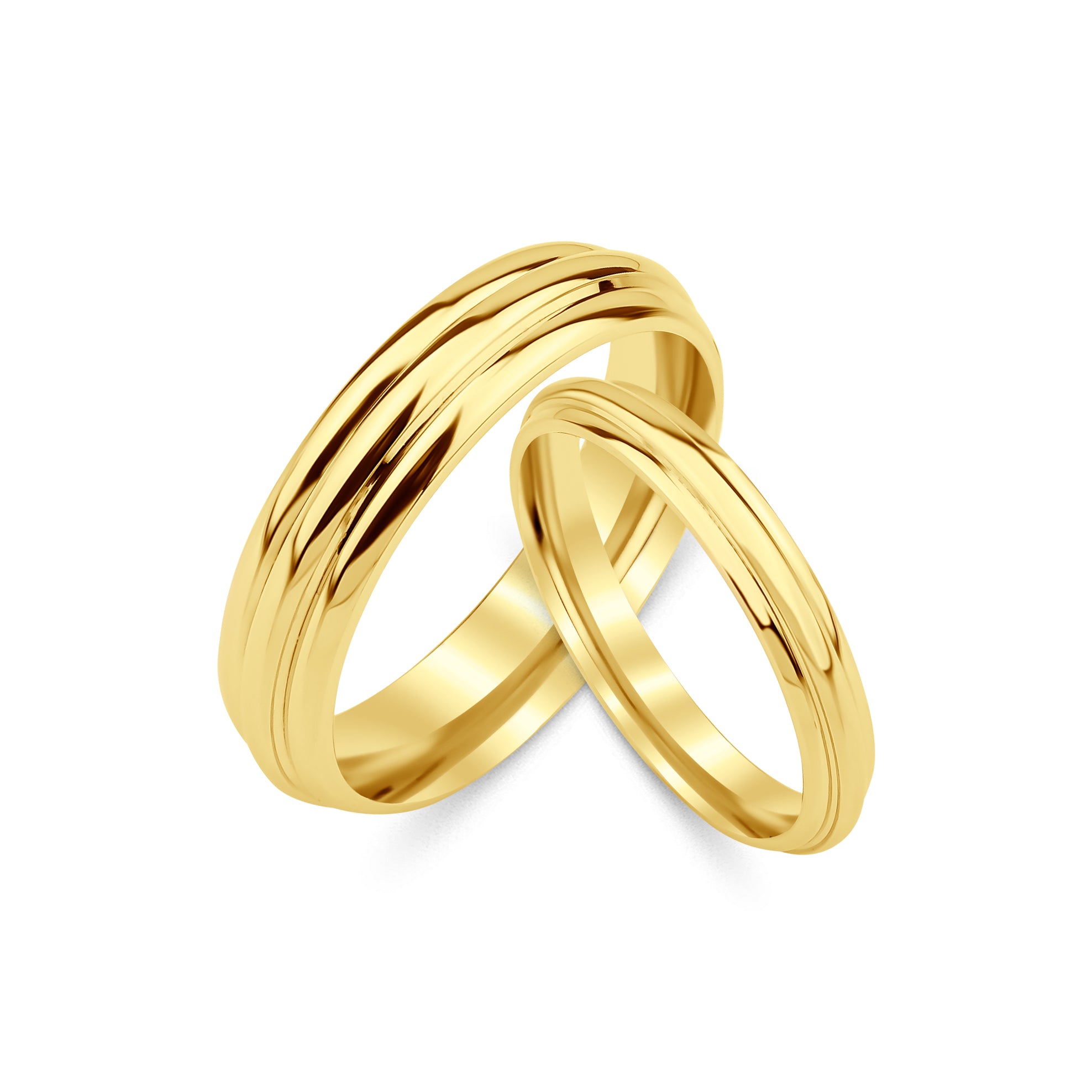 3 mm & 5 mm Çift Sarı Altın Bombeli Alyans - RNF1039 | Alyans | Ronaff Pırlanta | Tektaş Yüzük, Pırlanta Yüzük, Kolye, Küpe