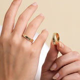 3 mm & 5 mm Sarı Altın Bombeli Çift Alyans - RNF1047 | Alyans | Ronaff Pırlanta | Tektaş Yüzük, Pırlanta Yüzük, Kolye, Küpe