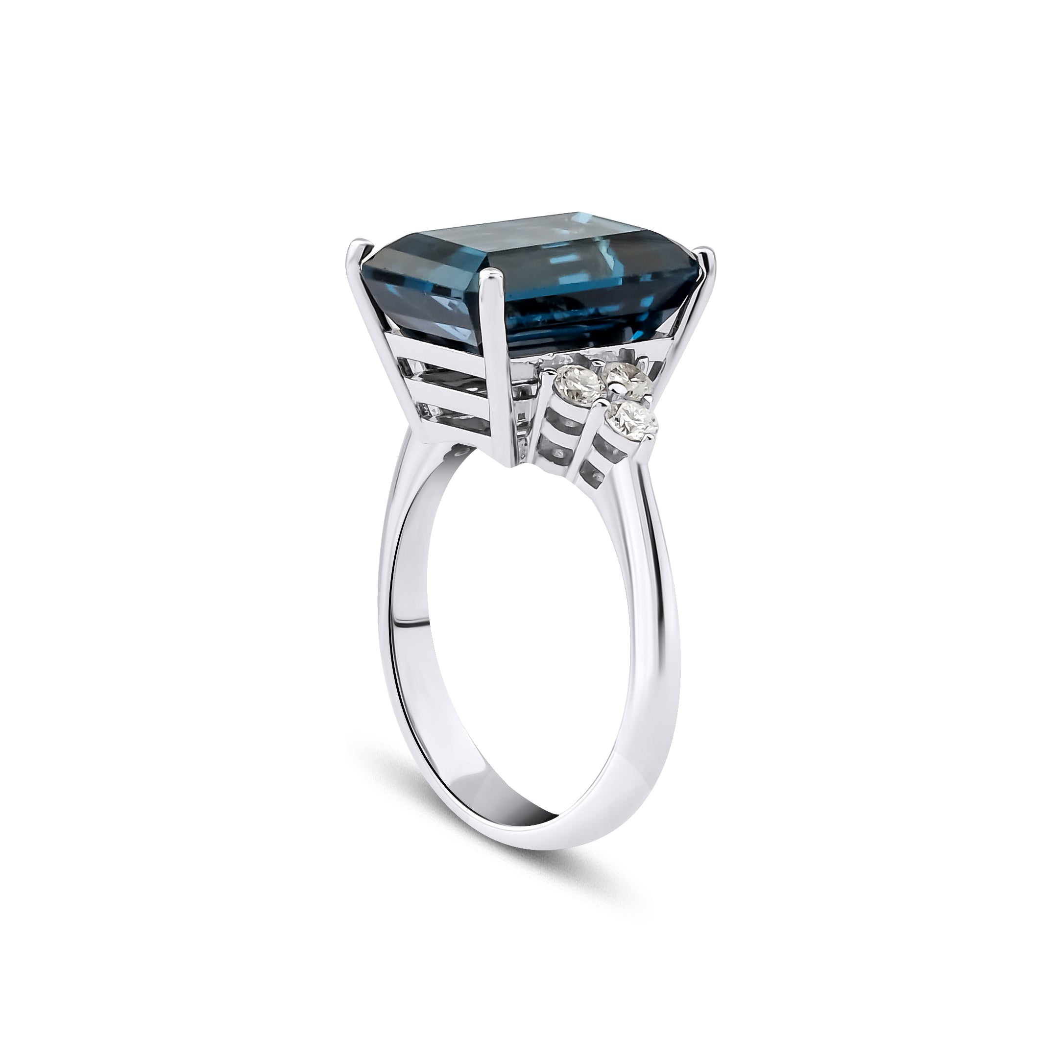 5.00 Karat London Blue Topaz & 0.76 Karat Pırlantalı Yüzük-RNF1351 | Renkli Taşlı Yüzükler | Ronaff Pırlanta | Tektaş Yüzük, Pırlanta Yüzük, Kolye, Küpe