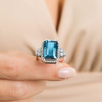 5.20 Karat London Blue Topaz & 1.20 Karat Pırlantalı Yüzük-RNF1349 | Renkli Taşlı Yüzükler | Ronaff Pırlanta | Tektaş Yüzük, Pırlanta Yüzük, Kolye, Küpe