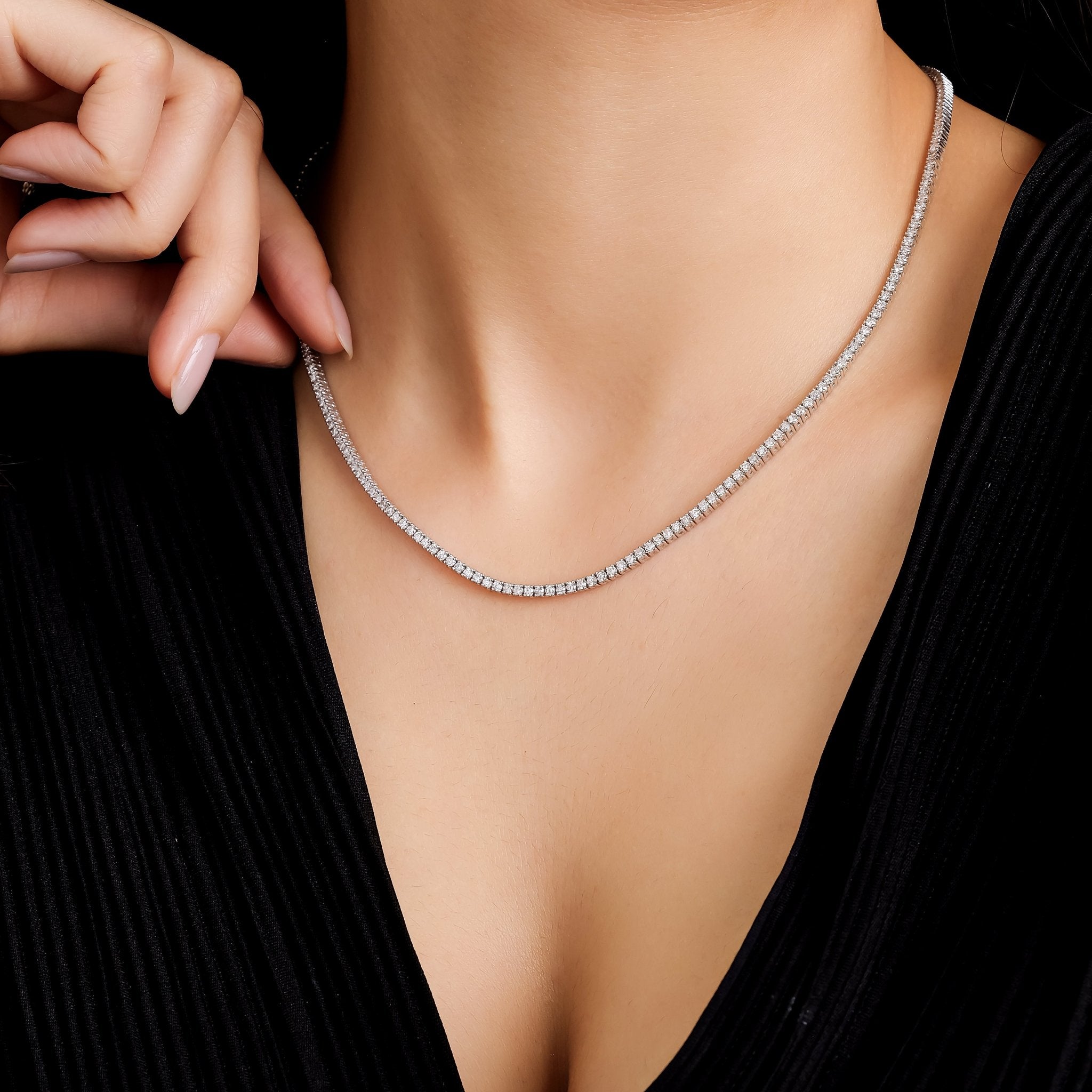 5.30 Karat Pırlanta Özel Tasarım Su Yolu Gerdanlık - RNF01025 | Gerdanlık | Ronaff Pırlanta | Tektaş Yüzük, Pırlanta Yüzük, Kolye, Küpe