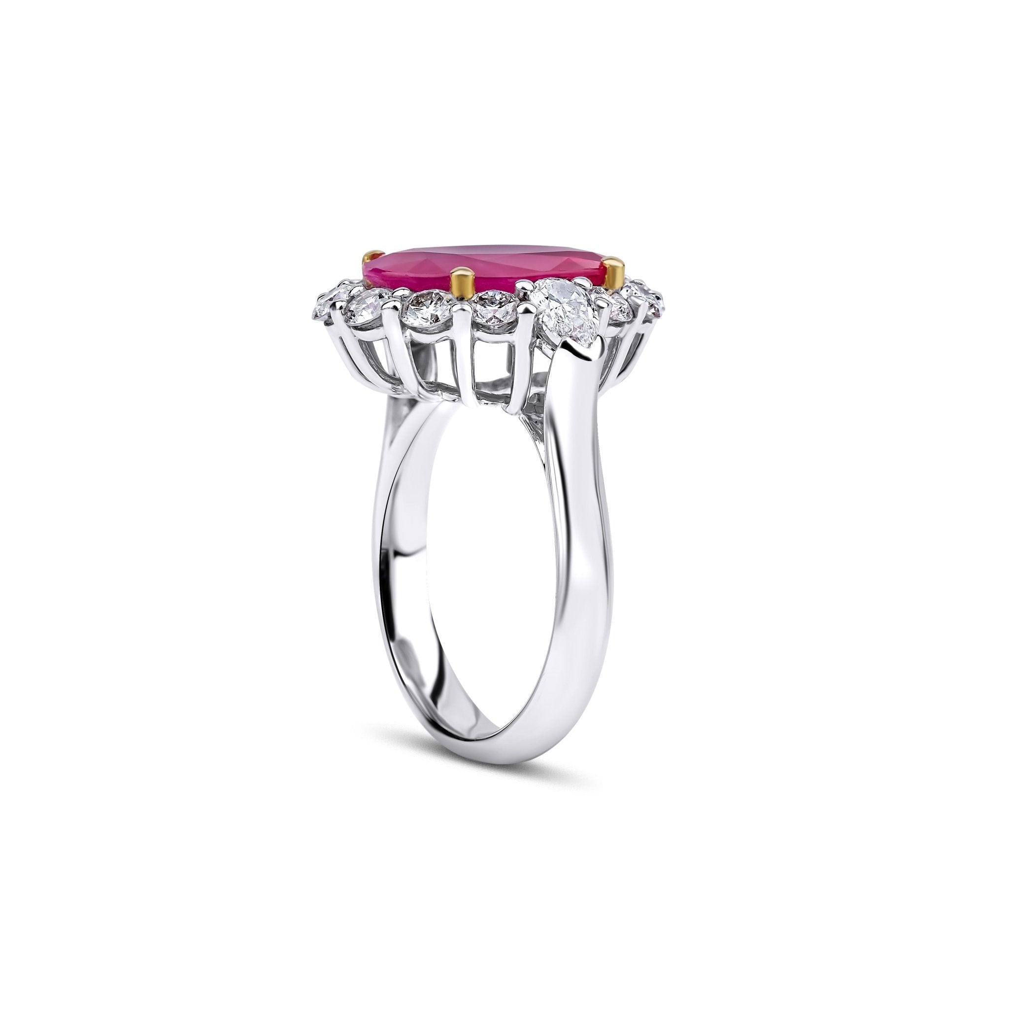 5.87 Karat Yakut & 0.60 Karat Damla & 1.00 Karat Yuvarlak Pırlanta Özel Tasarım Yüzük - RNF0964 | Renkli Taşlı Yüzükler | Ronaff Pırlanta | Tektaş Yüzük, Pırlanta Yüzük, Kolye, Küpe