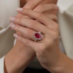 5.87 Karat Yakut & 0.60 Karat Damla & 1.00 Karat Yuvarlak Pırlanta Özel Tasarım Yüzük - RNF0964 | Renkli Taşlı Yüzükler | Ronaff Pırlanta | Tektaş Yüzük, Pırlanta Yüzük, Kolye, Küpe