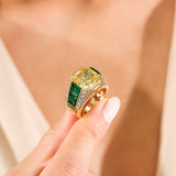 6.88 Karat Naturel Quartz & 2.56 Karat Naturel Özel Kesim Peridot & 1.48 Karat Pırlanta Tasarım Yüzük - RNF0916 | Renkli Taşlı Yüzükler | Ronaff Pırlanta | Tektaş Yüzük, Pırlanta Yüzük, Kolye, Küpe