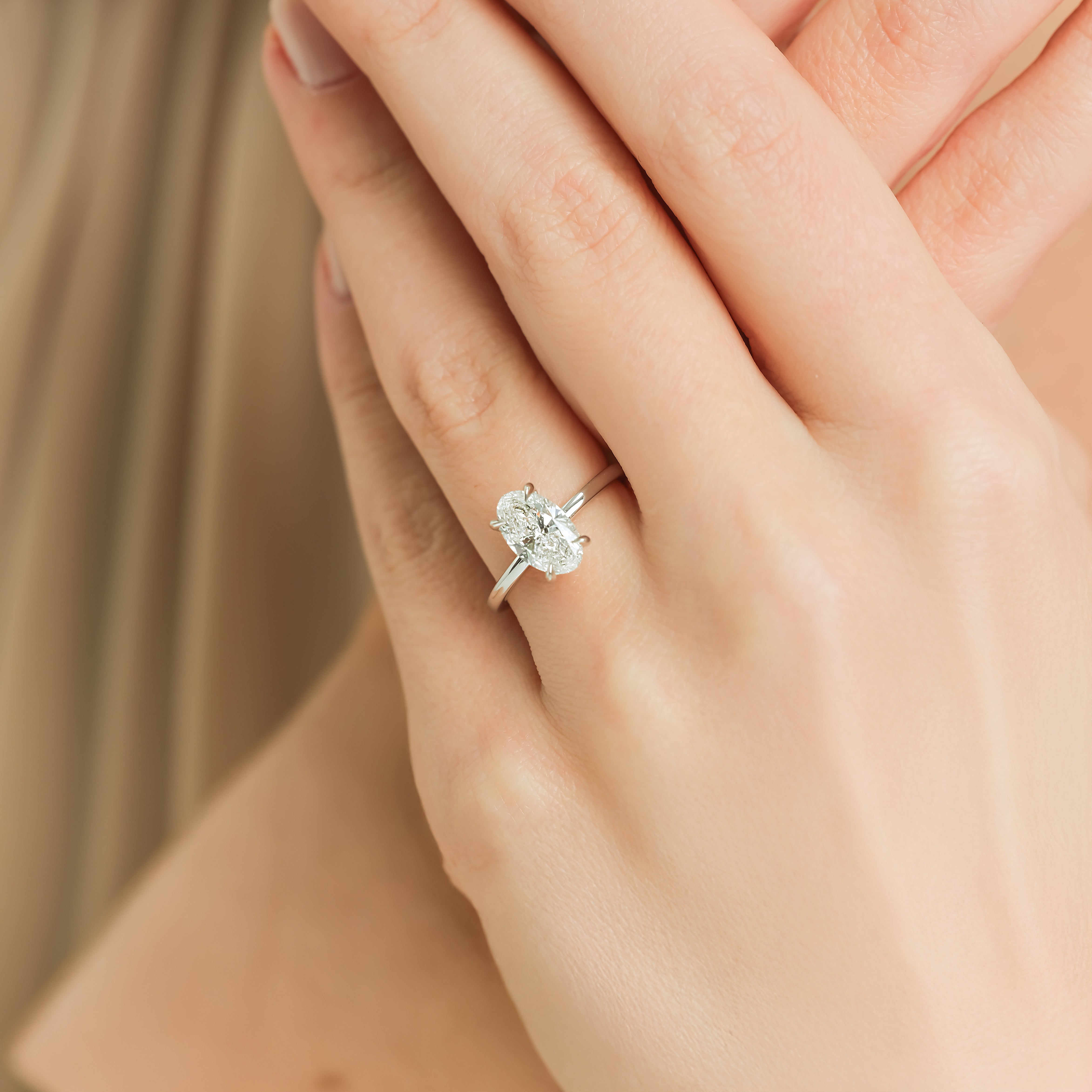1.50 Carat Oval Special Design Diamond Solitaire Ring-RNF1358
