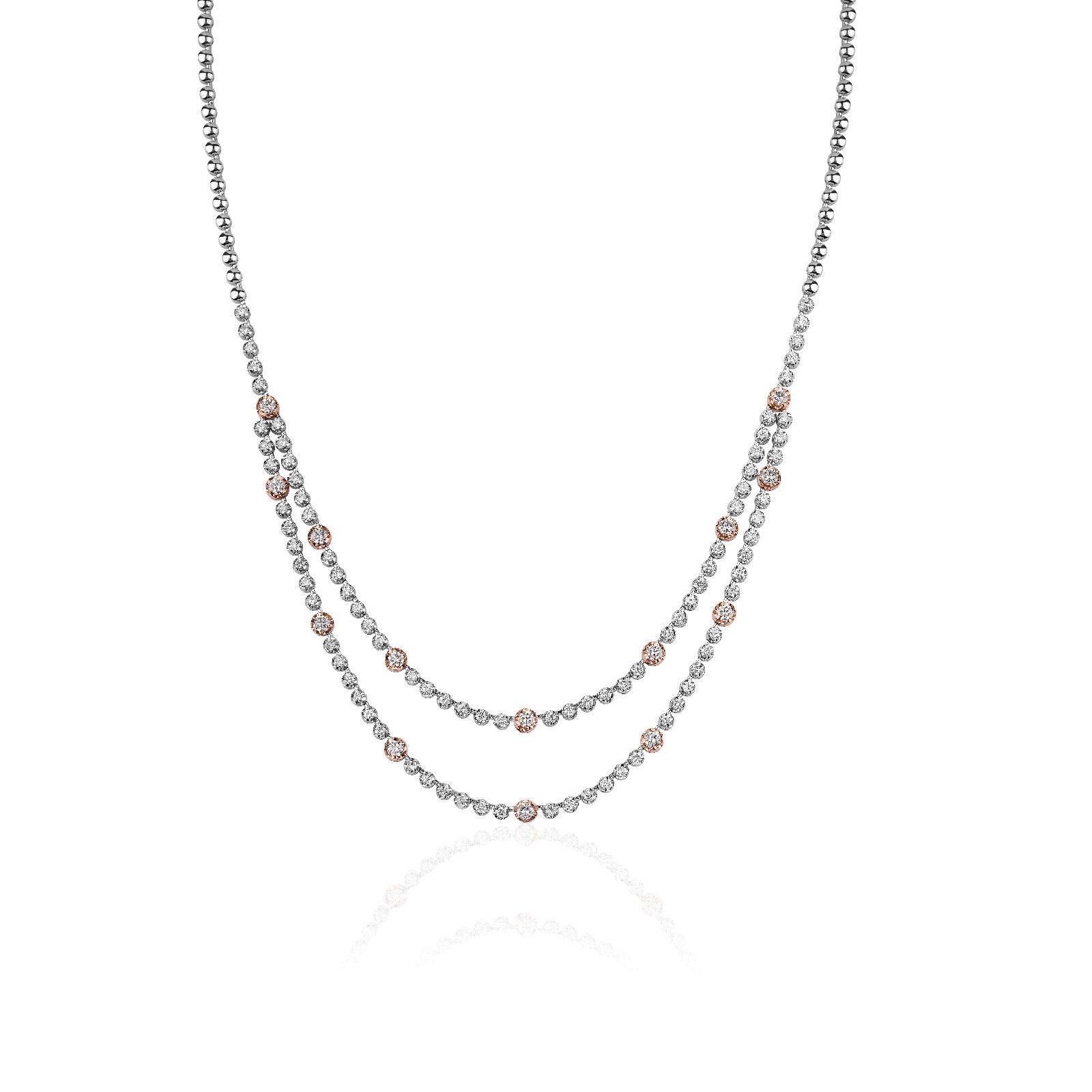 7.00 Karat Yuvarlak Kesim Pırlantalı Özel Tasarım Gerdanlık-RNF01099 | Gerdanlık | Ronaff Pırlanta | Tektaş Yüzük, Pırlanta Yüzük, Kolye, Küpe