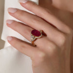 7.73 Karat Yakut & 0.60 Karat Damla & 0.28 Karat Yuvarlak Pırlanta Özel Tasarım Yüzük - RNF0963 | Renkli Taşlı Yüzükler | Ronaff Pırlanta | Tektaş Yüzük, Pırlanta Yüzük, Kolye, Küpe