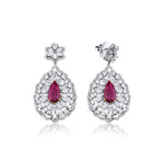 7.74 Karat Yakut & 5.10 Karat Damla & 3.42 Karat Yuvarlak Pırlanta Özel Tasarım Küpe - RNF0962 | Renkli Taşlı Küpe | Ronaff Pırlanta | Tektaş Yüzük, Pırlanta Yüzük, Kolye, Küpe