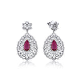 7.74 Karat Yakut & 5.10 Karat Damla & 3.42 Karat Yuvarlak Pırlanta Özel Tasarım Küpe - RNF0962 | Renkli Taşlı Küpe | Ronaff Pırlanta | Tektaş Yüzük, Pırlanta Yüzük, Kolye, Küpe