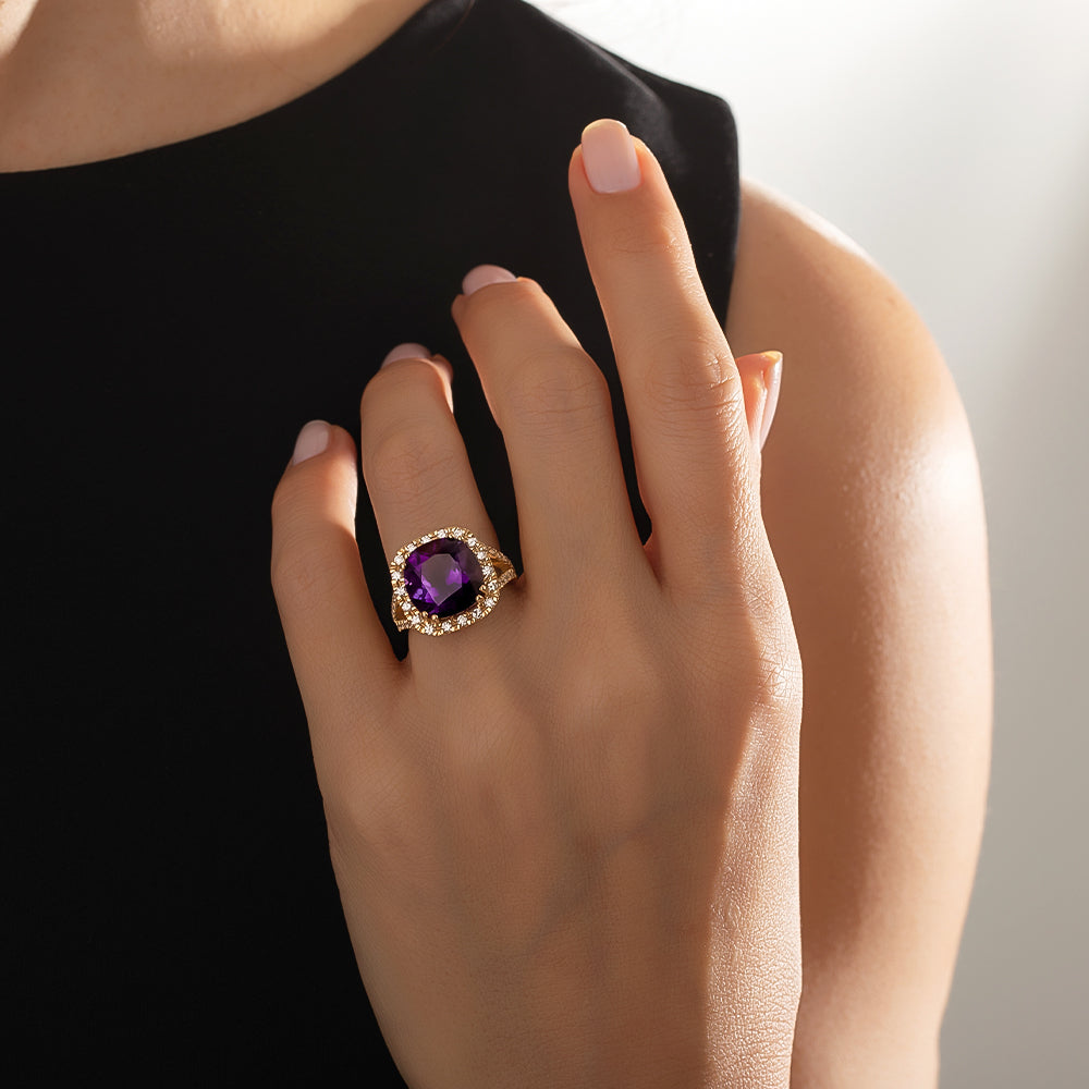 8.00 Karat Mor Ametist & 0.60 Karat Kenar Pırlantalı Tasarım Yüzük-RNF1272 | Pırlanta Yüzük | Ronaff Pırlanta | Tektaş Yüzük, Pırlanta Yüzük, Kolye, Küpe