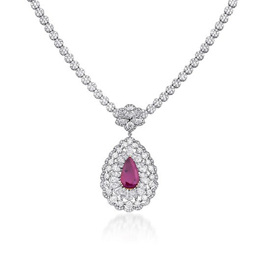 9.44 Karat Yakut & 6.96 Karat Pırlanta Özel Tasarım Gerdanlık - RNF0960 | Gerdanlık | Ronaff Pırlanta | Tektaş Yüzük, Pırlanta Yüzük, Kolye, Küpe