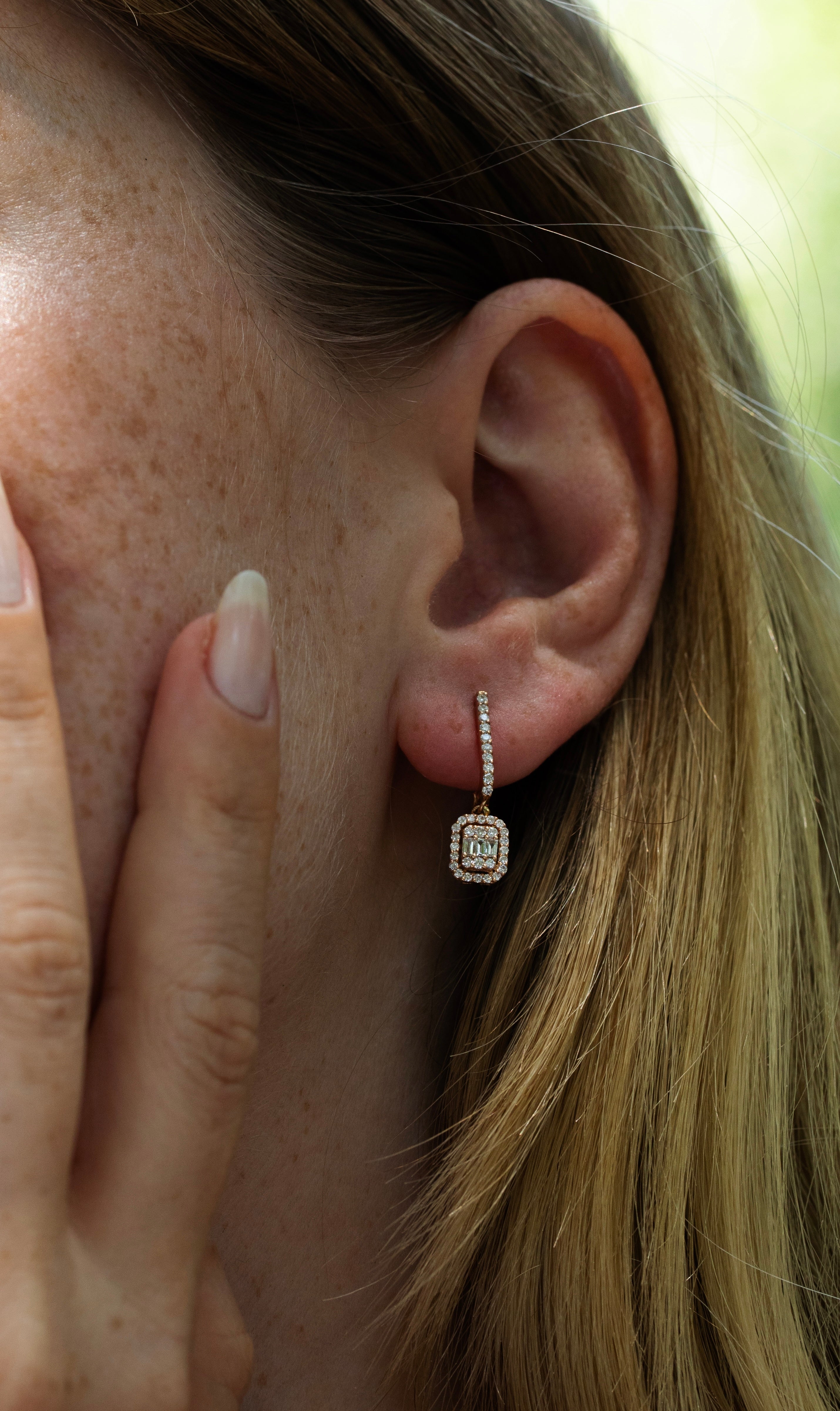 1.15 Karat Pırlanta Rose Baget Küpe - RNF0414 | Pırlanta Küpe | Ronaff Pırlanta | Tektaş Yüzük, Pırlanta Yüzük, Kolye, Küpe