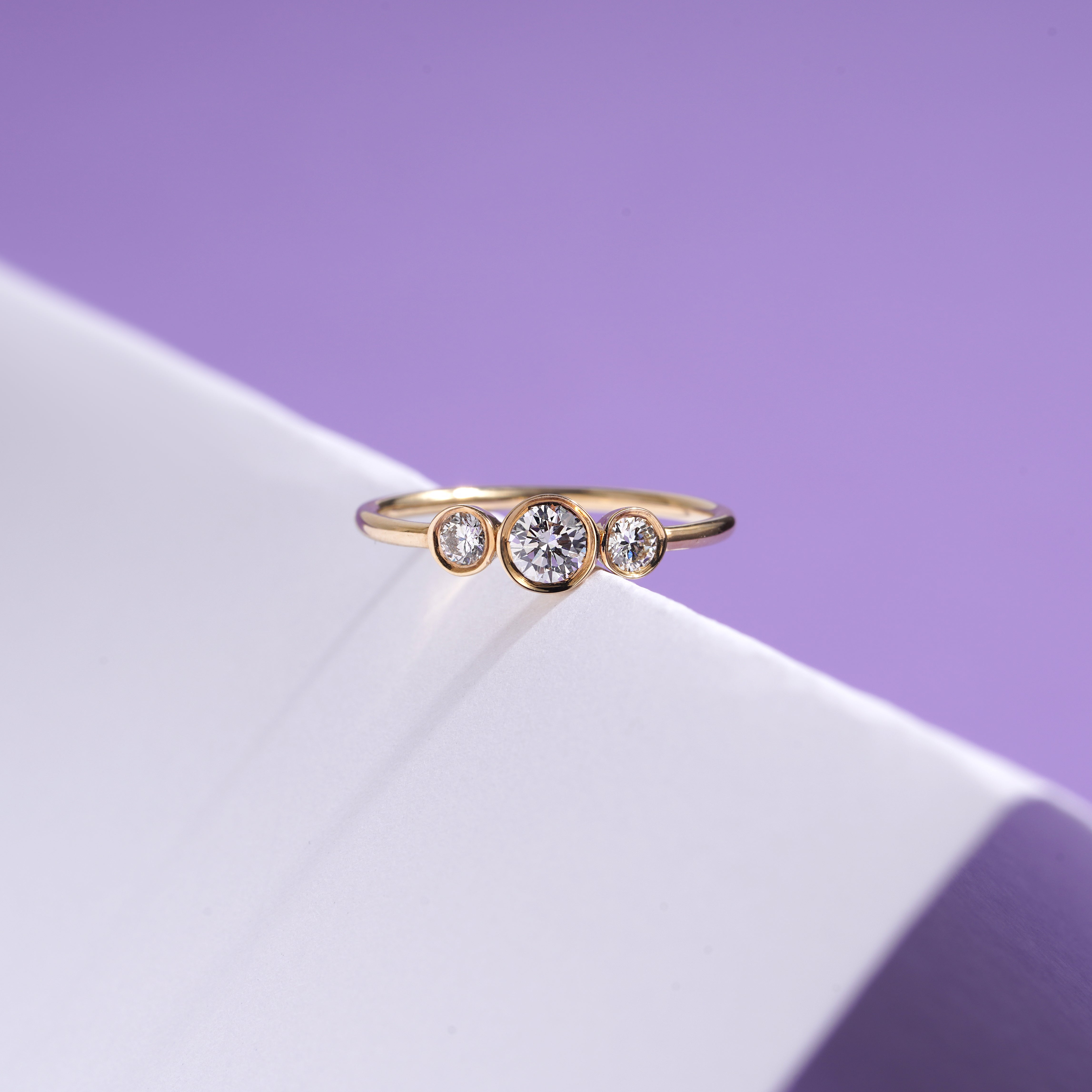 0.30 Karat Rose Altın Tria Pırlanta Yüzük - RNF0010 | Tria Yüzükler | Ronaff Pırlanta | Tektaş Yüzük, Pırlanta Yüzük, Kolye, Küpe