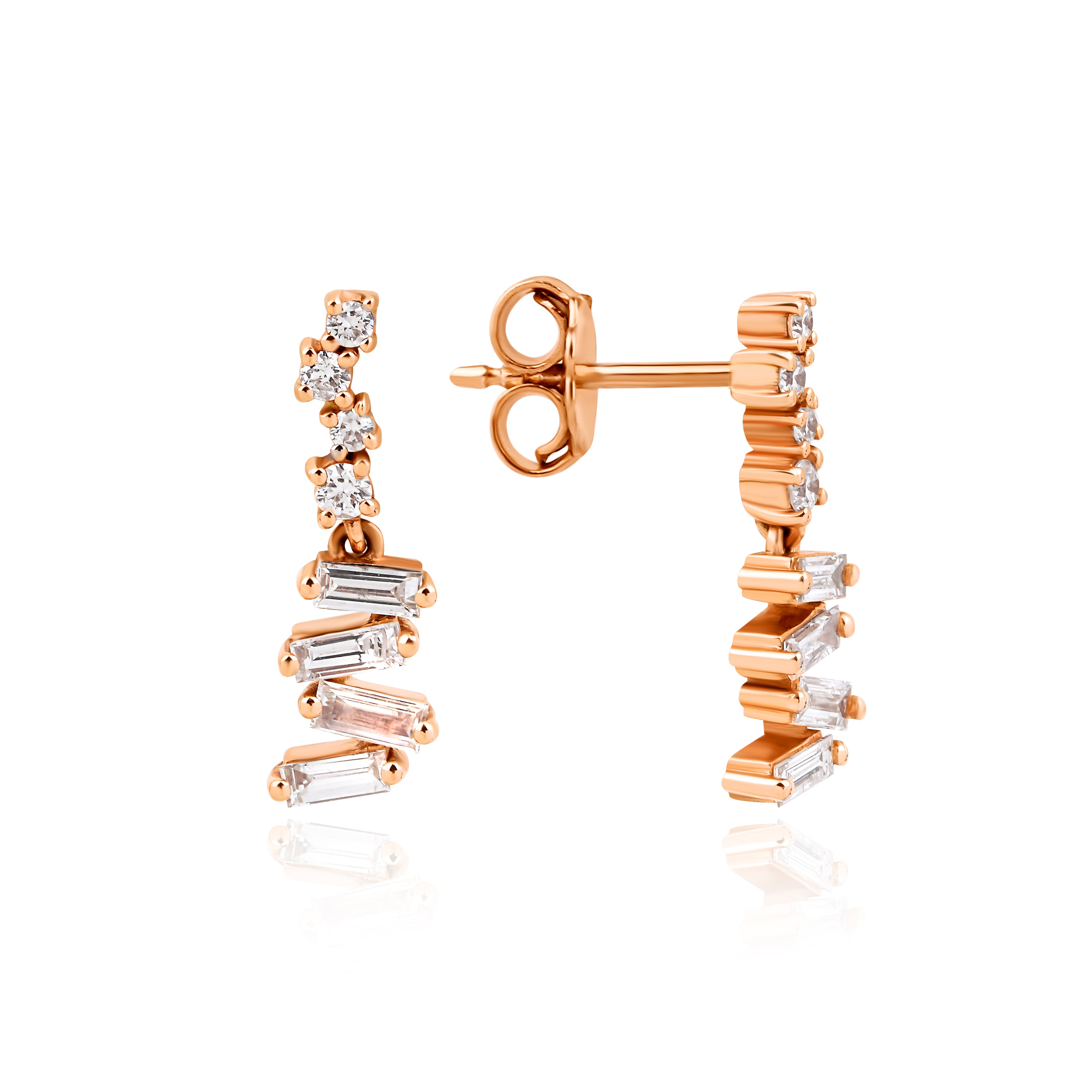 0.48 Karat Baget Pırlantalı Özel Tasarım Küpe - RNF0680 | Pırlanta Küpe | Ronaff Pırlanta | Tektaş Yüzük, Pırlanta Yüzük, Kolye, Küpe