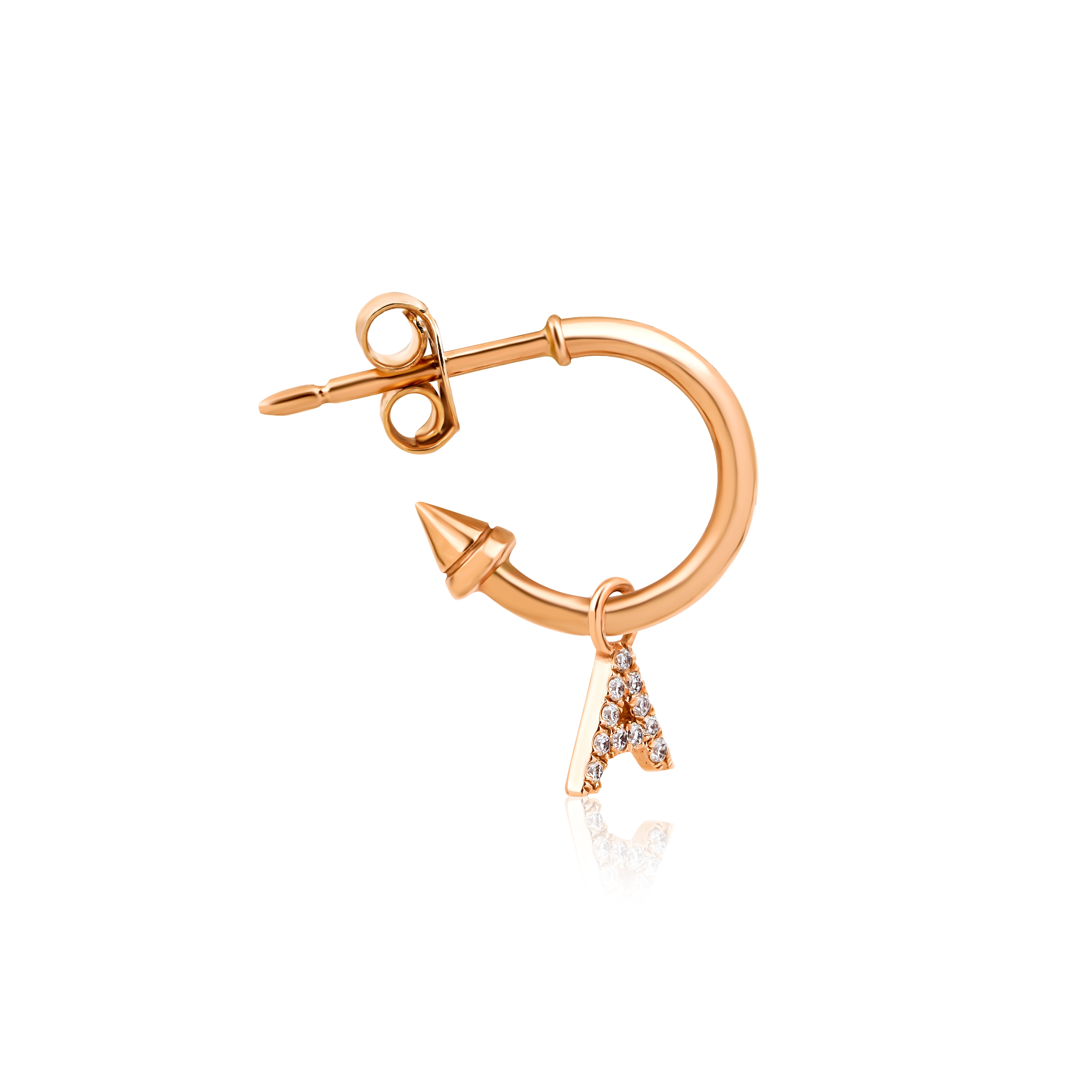 0.10 Karat Kişiye Özel Tasarım Pırlantalı Harf Tek Küpe- RNF1391 | Pırlanta Küpe | Ronaff Pırlanta | Tektaş Yüzük, Pırlanta Yüzük, Kolye, Küpe