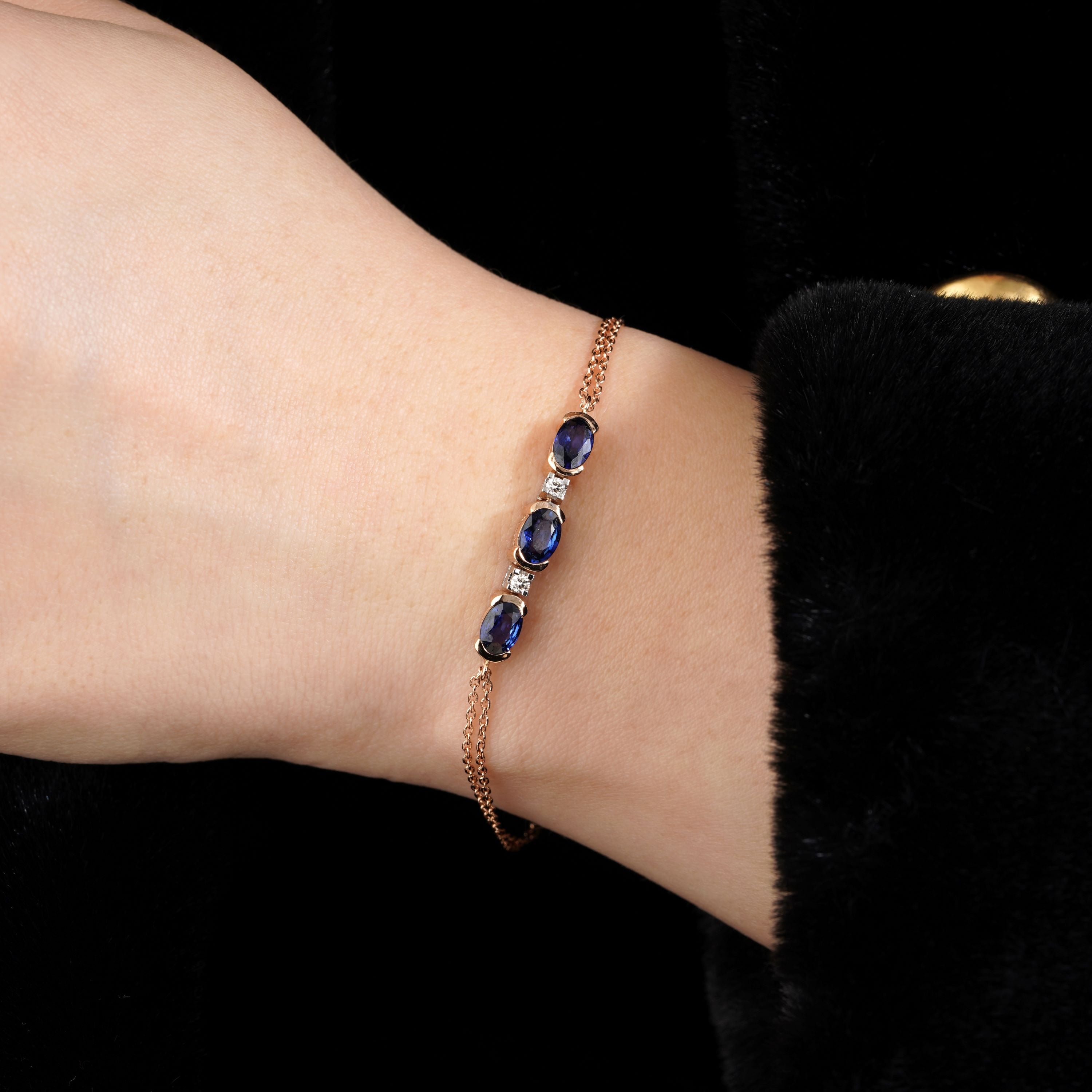 3.10 Karat Safir & 0.15 Yuvarlak Pırlanta Gece Zerafeti Bileklik - RNF1393 | Pırlanta Bileklik | Ronaff Pırlanta | Tektaş Yüzük, Pırlanta Yüzük, Kolye, Küpe