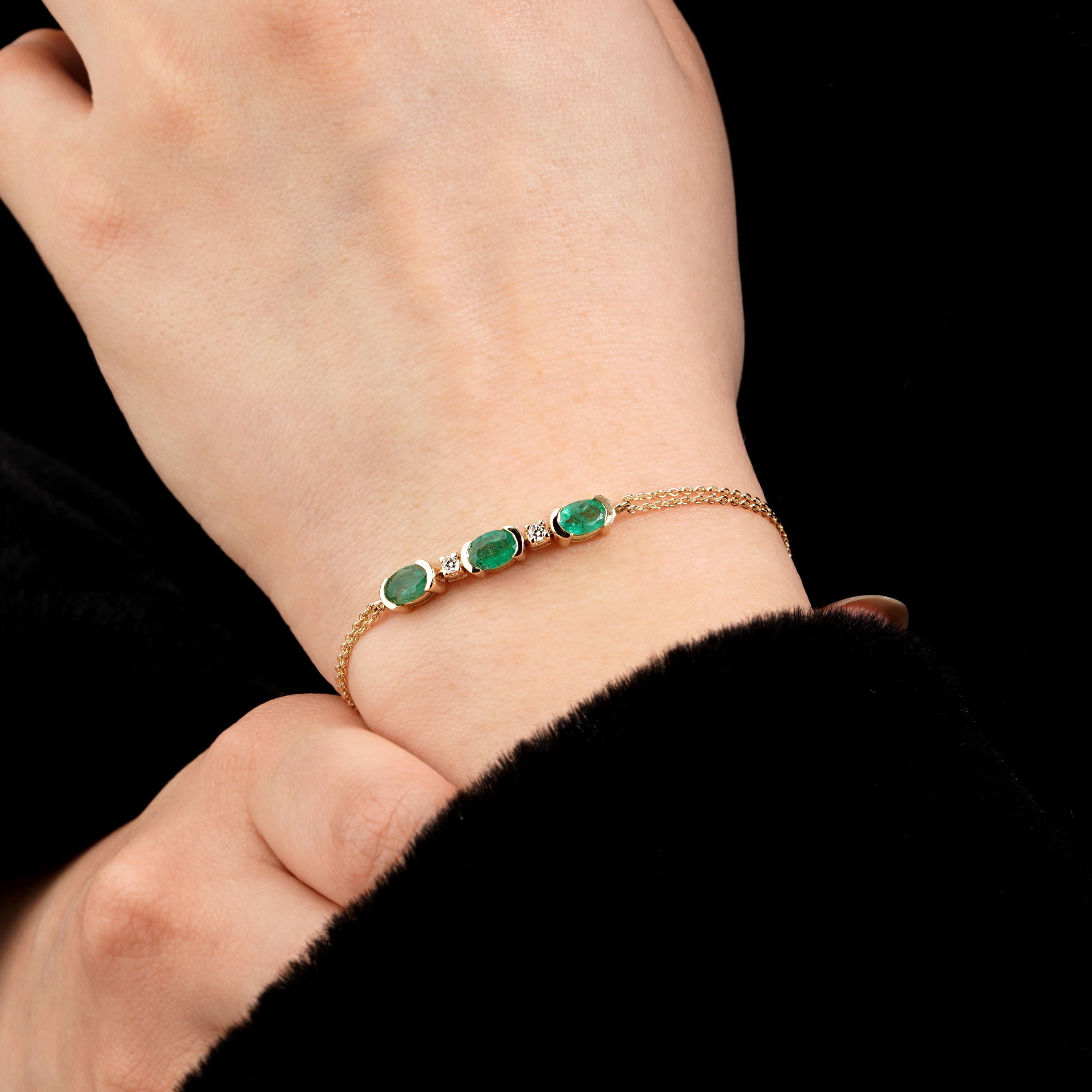 3.10 Karat Zümrüt & 0.15 Yuvarlak Pırlanta Yeşil Zerafeti Bileklik - RNF1395 | Pırlanta Bileklik | Ronaff Pırlanta | Tektaş Yüzük, Pırlanta Yüzük, Kolye, Küpe