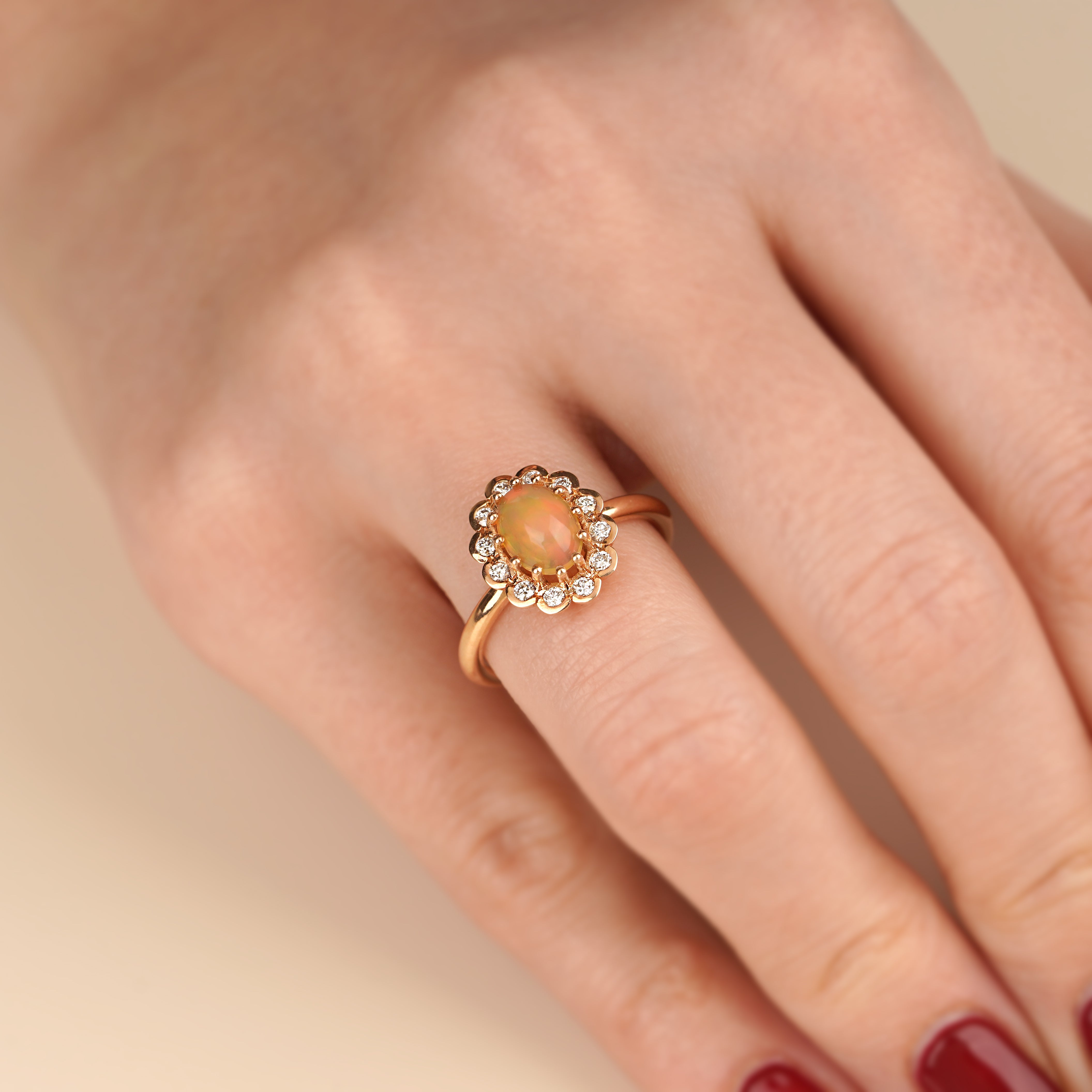 1.96 Karat Opal Pırlantalı Yüzük | Renkli Pırlantalı Yüzükler | Ronaff Pırlanta | Tektaş Yüzük, Pırlanta Yüzük, Kolye, Küpe