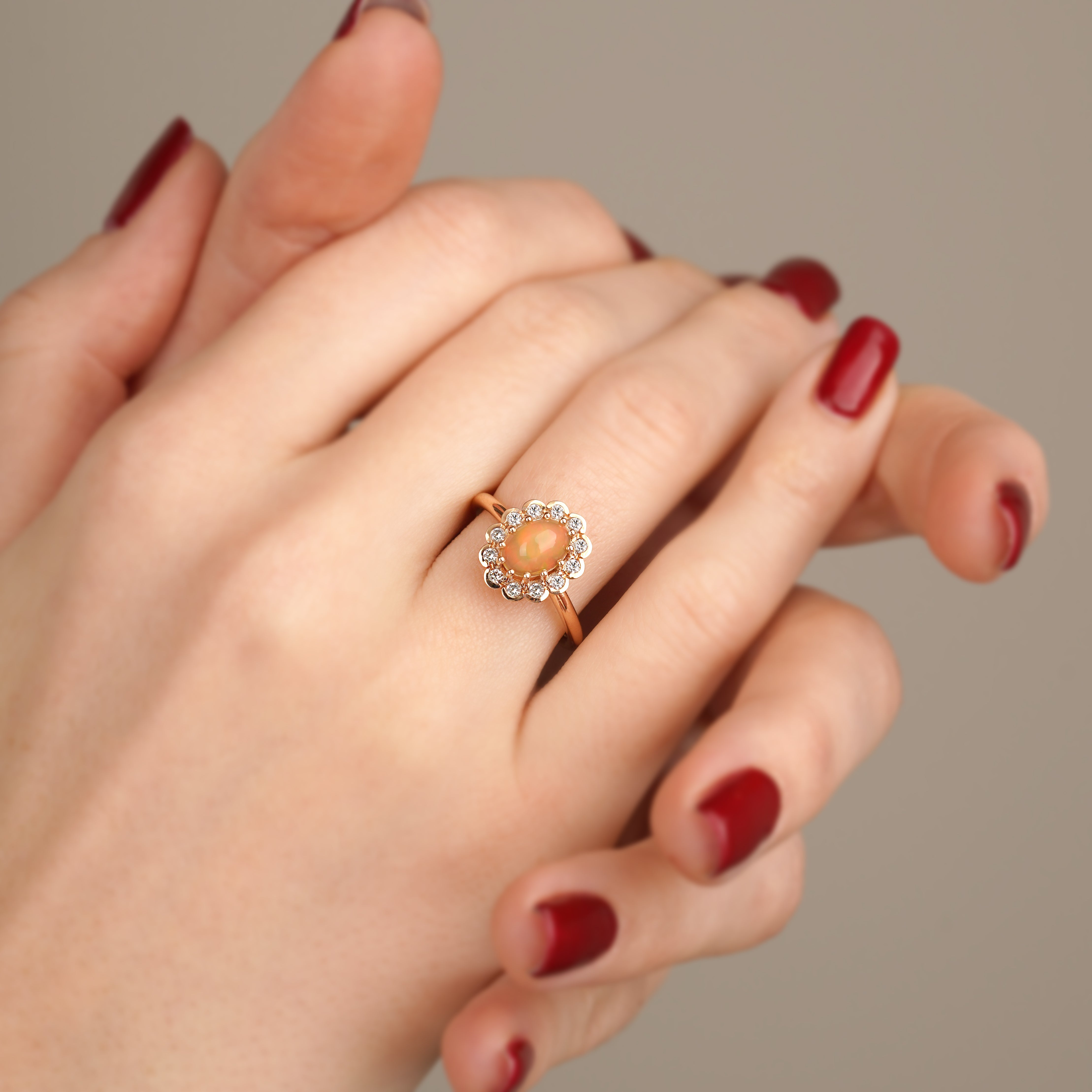 1.96 Karat Opal Pırlantalı Yüzük | Renkli Pırlantalı Yüzükler | Ronaff Pırlanta | Tektaş Yüzük, Pırlanta Yüzük, Kolye, Küpe