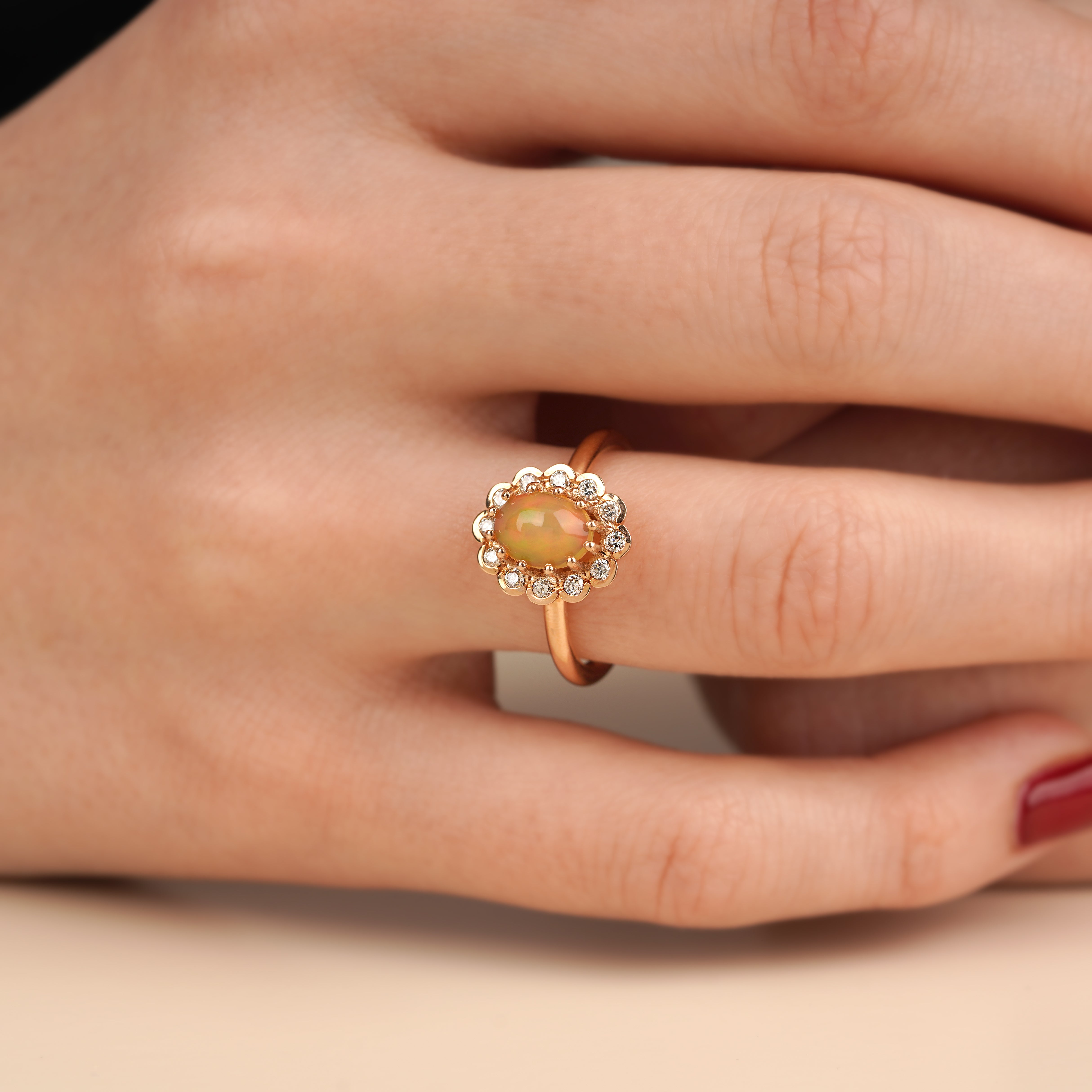 1.96 Karat Opal Pırlantalı Yüzük | Renkli Pırlantalı Yüzükler | Ronaff Pırlanta | Tektaş Yüzük, Pırlanta Yüzük, Kolye, Küpe