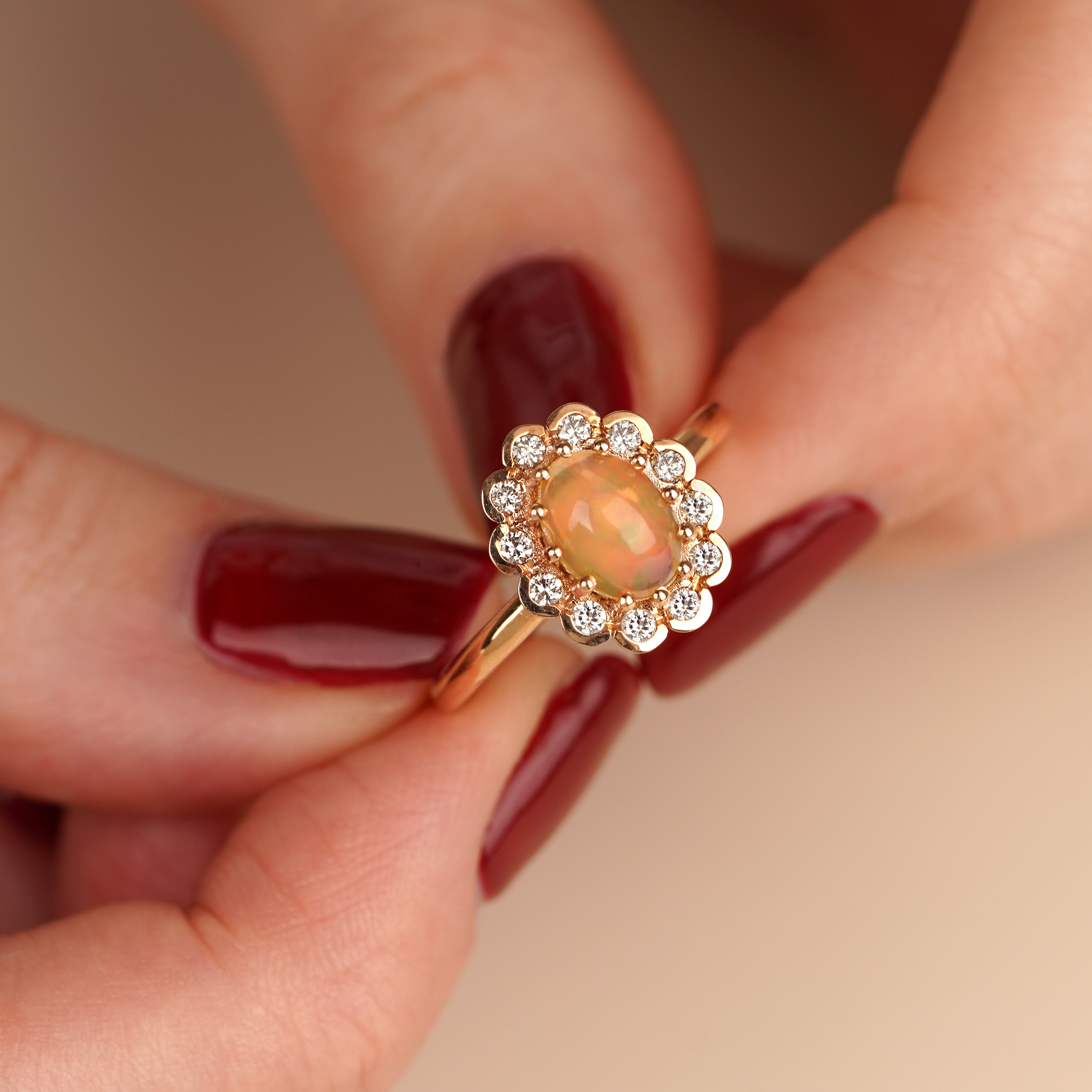 1.96 Karat Opal Pırlantalı Yüzük | Renkli Pırlantalı Yüzükler | Ronaff Pırlanta | Tektaş Yüzük, Pırlanta Yüzük, Kolye, Küpe