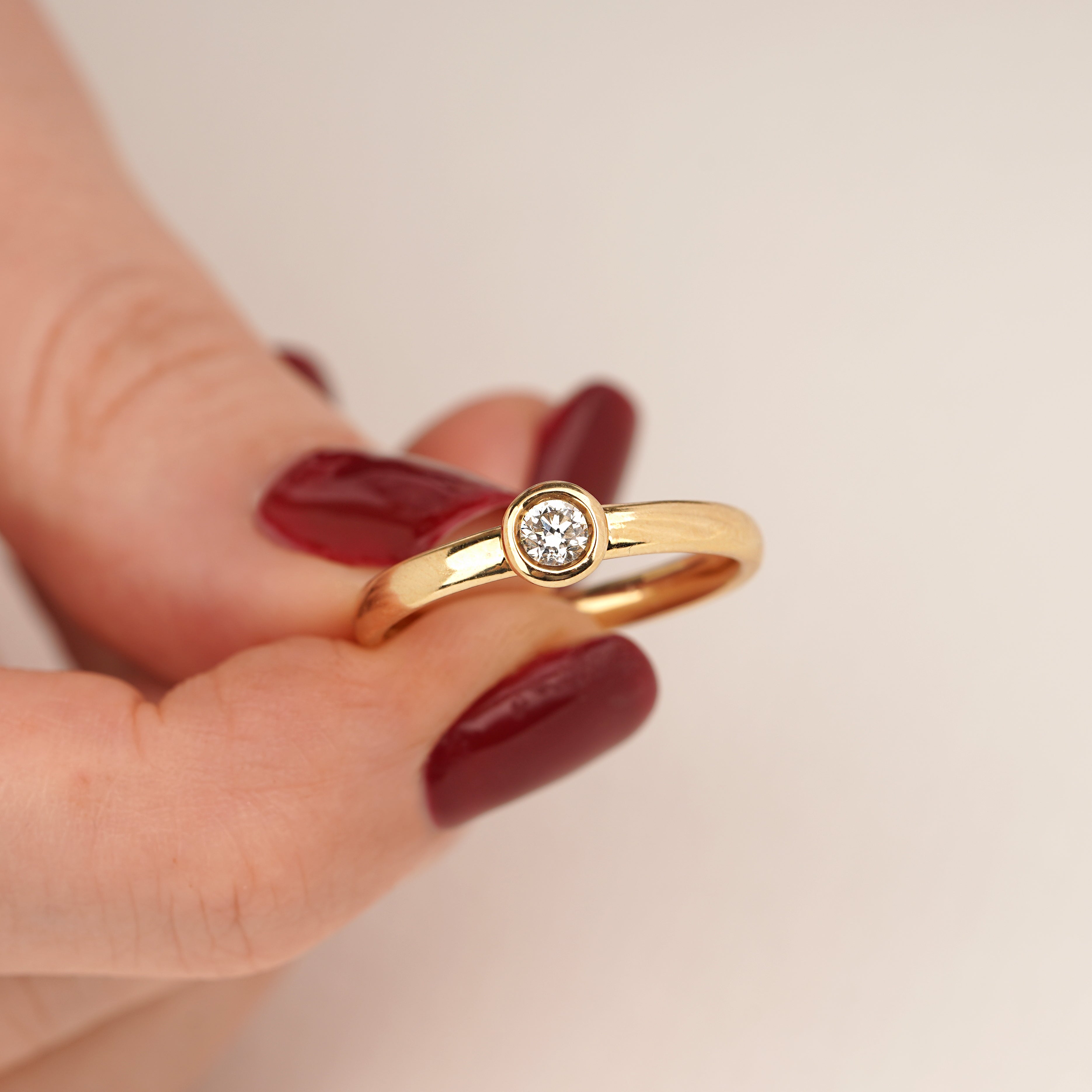 0.20 Carat Round Cut Diamond Bal Işıltısı Solitaire Ring