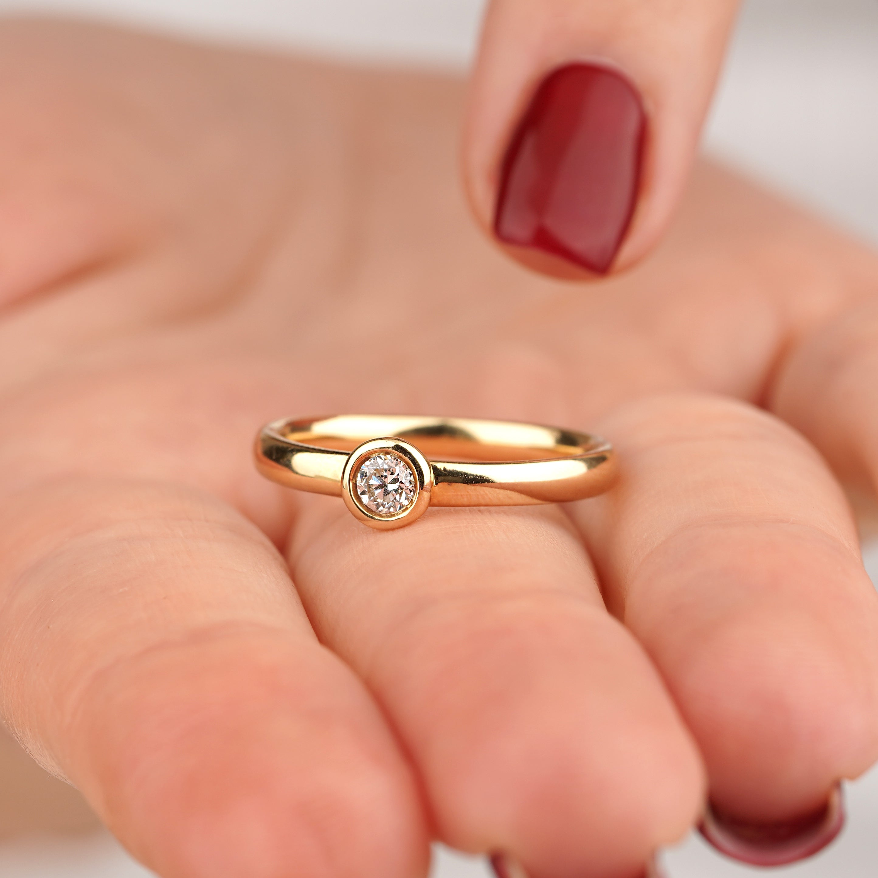 0.25 Karat Yuvarlak Kesim Tektaş Yüzük | Tektaş Yüzükler | Ronaff Pırlanta | Tektaş Yüzük, Pırlanta Yüzük, Kolye, Küpe