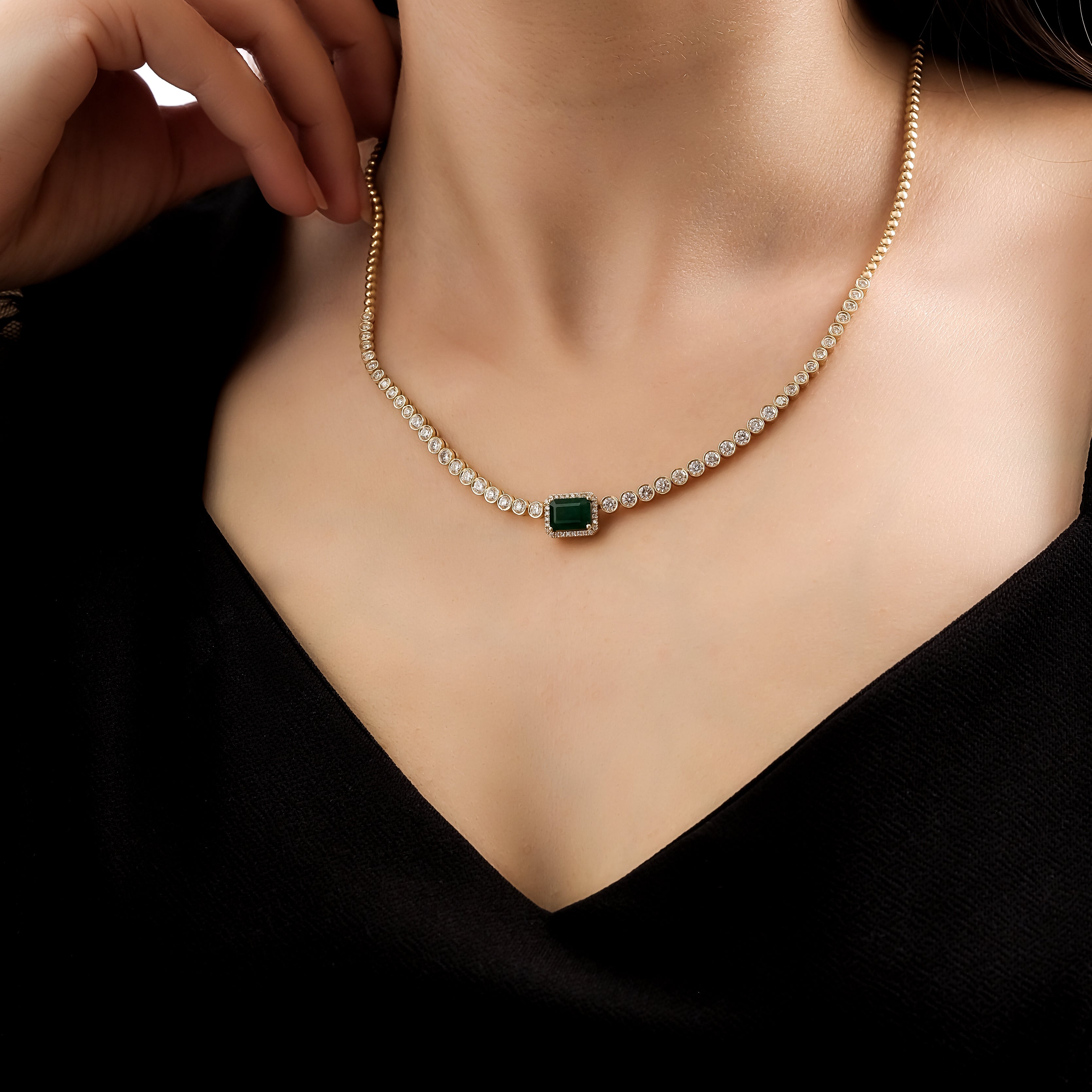 4.10 ct Zümrüt Pırlantalı Özel Tasarım Kolye - RNF0675 | Renkli Taşlı Kolyeler | Ronaff Pırlanta | Tektaş Yüzük, Pırlanta Yüzük, Kolye, Küpe