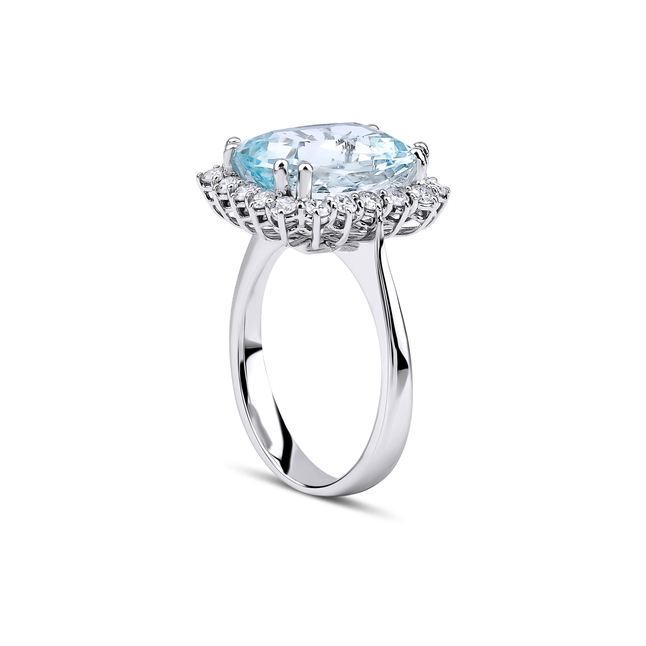 3.68 Karat Aquamarine & 0.40 Karat Kenar Özel Tasarım Pırlantalı Diana Yüzük - RNF0816 | Renkli Taşlı Yüzükler | Ronaff Pırlanta | Tektaş Yüzük, Pırlanta Yüzük, Kolye, Küpe