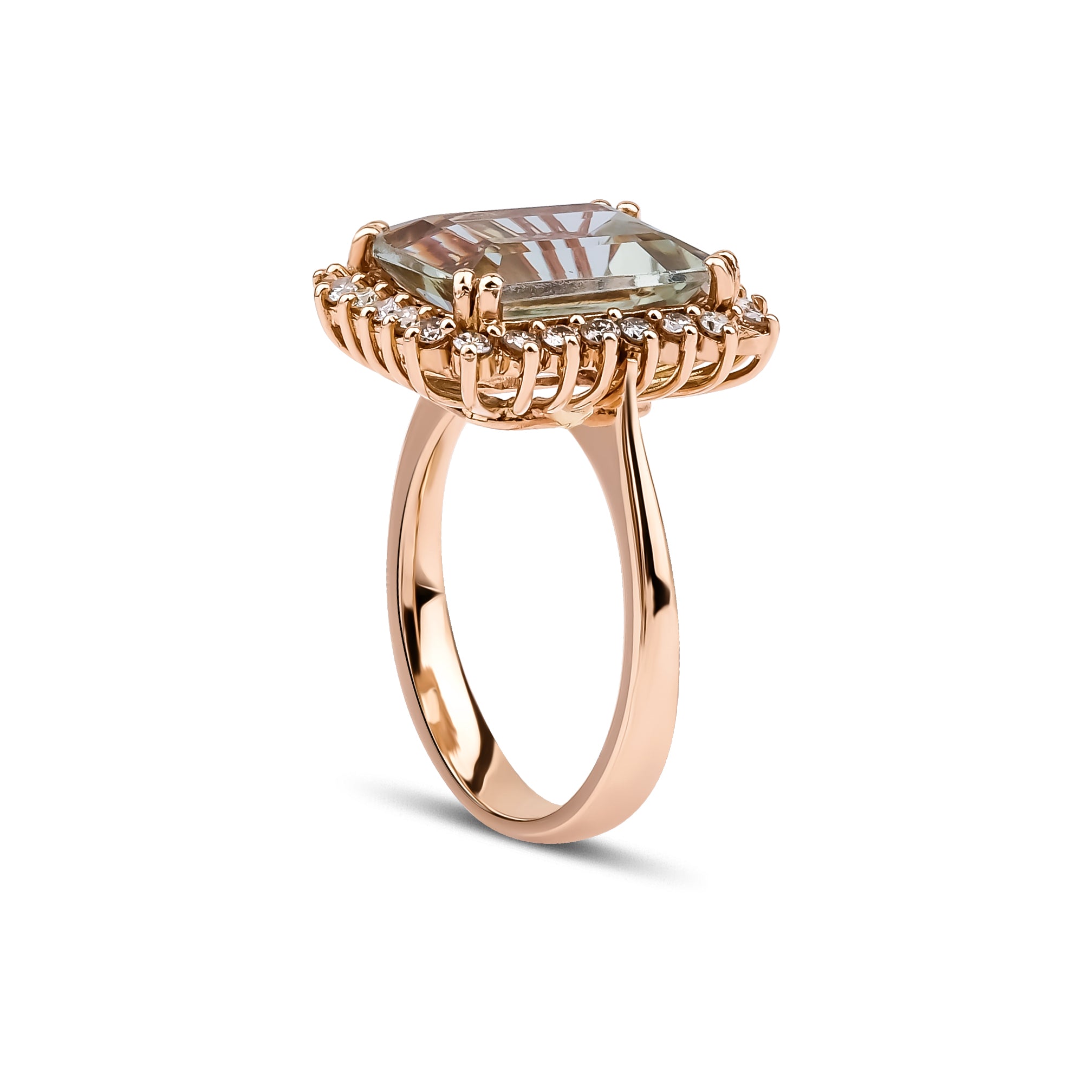 3.22 Karat Yeşil Ametist & 0.30 Karat Kenar Tasarım Pırlantalı Yüzük - RNF0817 | Renkli Taşlı Yüzükler | Ronaff Pırlanta | Tektaş Yüzük, Pırlanta Yüzük, Kolye, Küpe