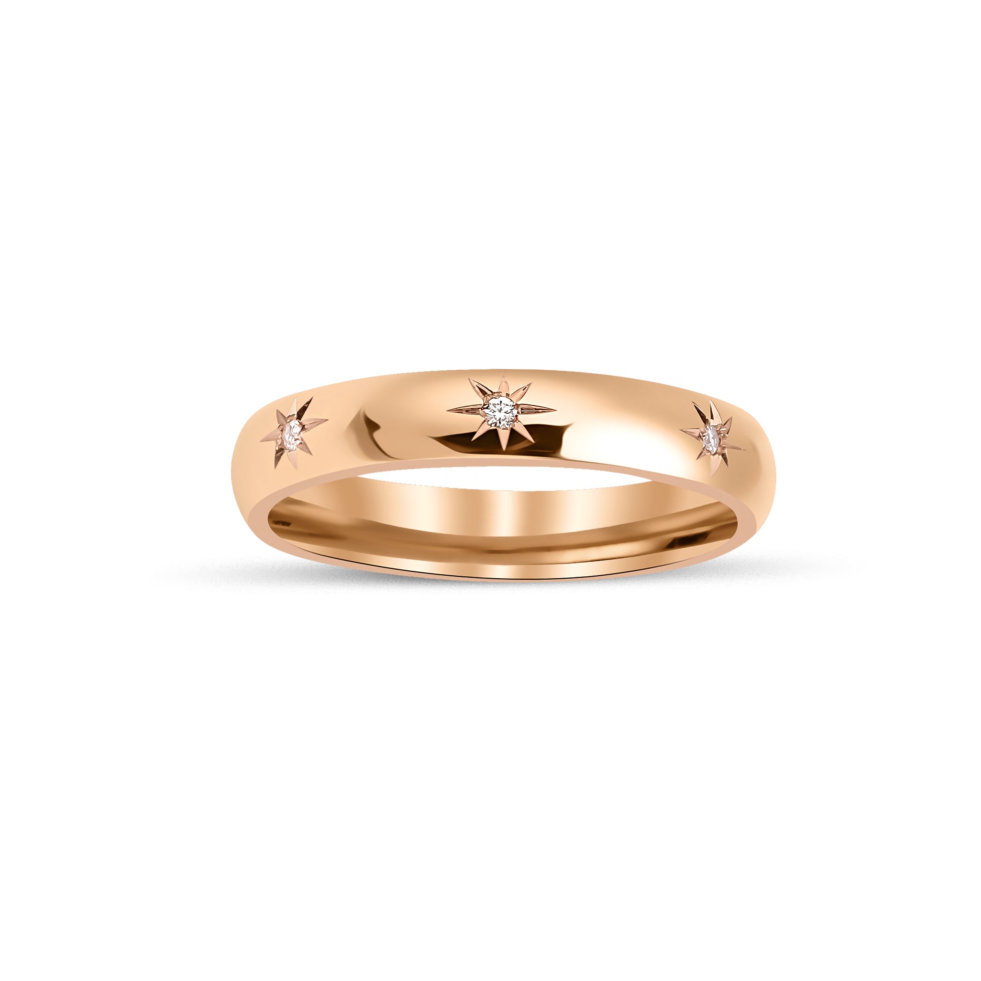 0.08 Karat Yuvarlak Kesim Pırlanta Kutup Yıldızı Desenli Bombeli Alyans - RNF0873 | Tasarım Alyans | Ronaff Pırlanta | Tektaş Yüzük, Pırlanta Yüzük, Kolye, Küpe