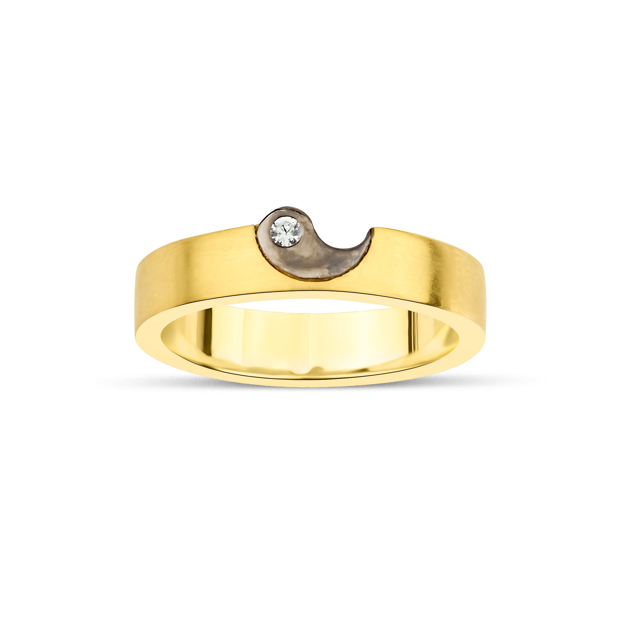 Özel Tasarım Pırlantalı & Altın Yin Yang Çift Alyans - RNF0915 | Pırlanta Yüzük | Ronaff Pırlanta | Tektaş Yüzük, Pırlanta Yüzük, Kolye, Küpe