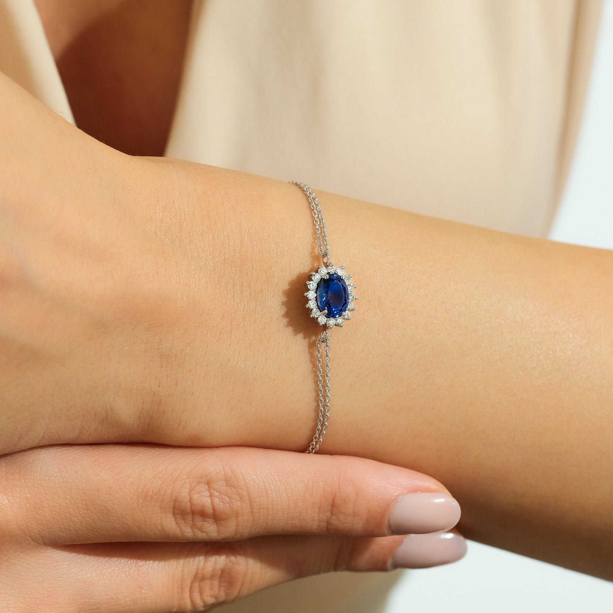 1.32 Karat Oval Safir & 0.14 Karat Pırlanta Bileklik - RNF0957 | Pırlanta Bileklik | Ronaff Pırlanta | Tektaş Yüzük, Pırlanta Yüzük, Kolye, Küpe