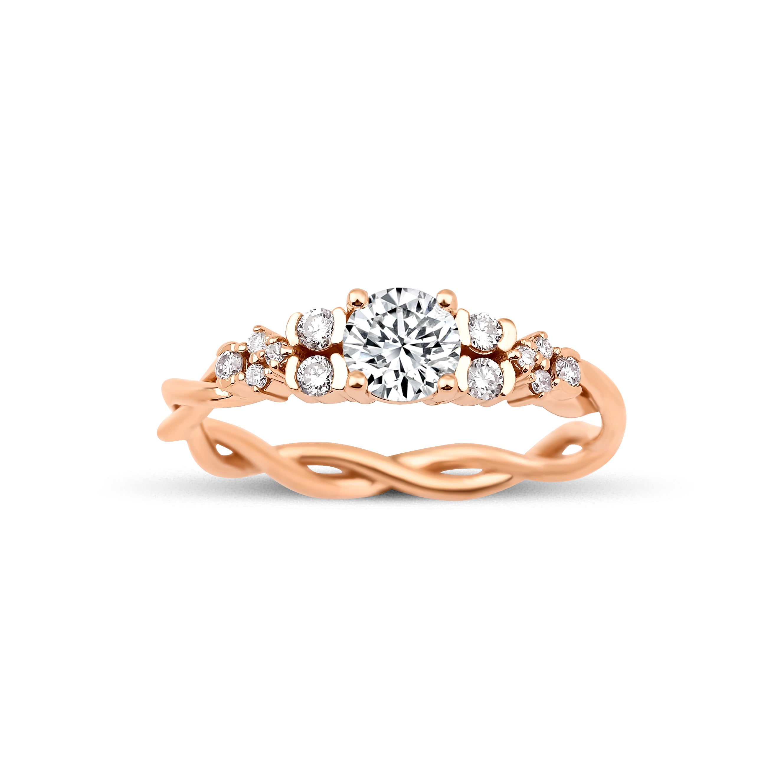 0.50 Carat Round Cut Twist Solitaire Ring