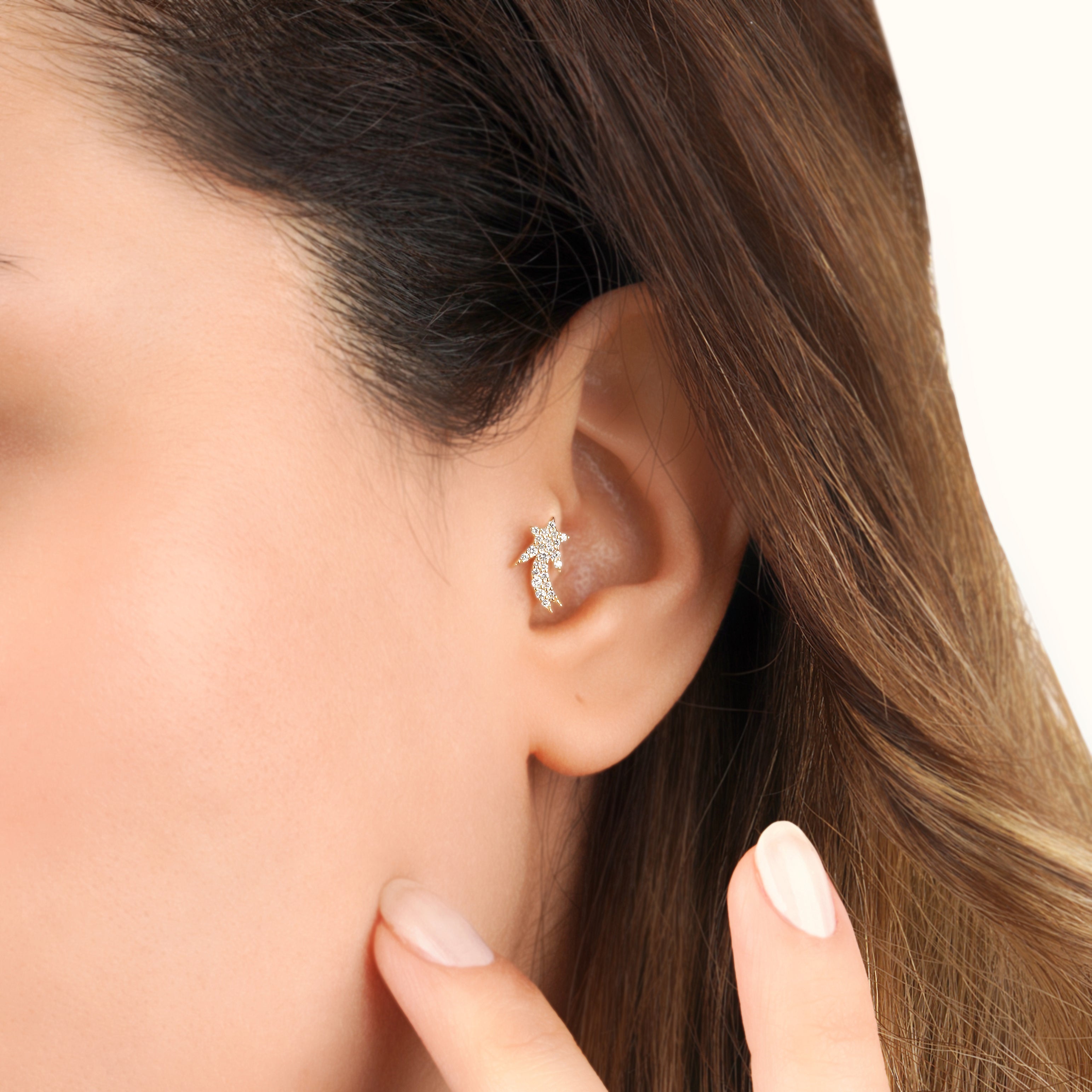 Pırlantalı Piercing - RNF1307 | piercing | Ronaff Pırlanta | Tektaş Yüzük, Pırlanta Yüzük, Kolye, Küpe