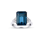 5.00 Karat London Blue Topaz & 0.76 Karat Pırlantalı Yüzük-RNF1351 | Renkli Taşlı Yüzükler | Ronaff Pırlanta | Tektaş Yüzük, Pırlanta Yüzük, Kolye, Küpe