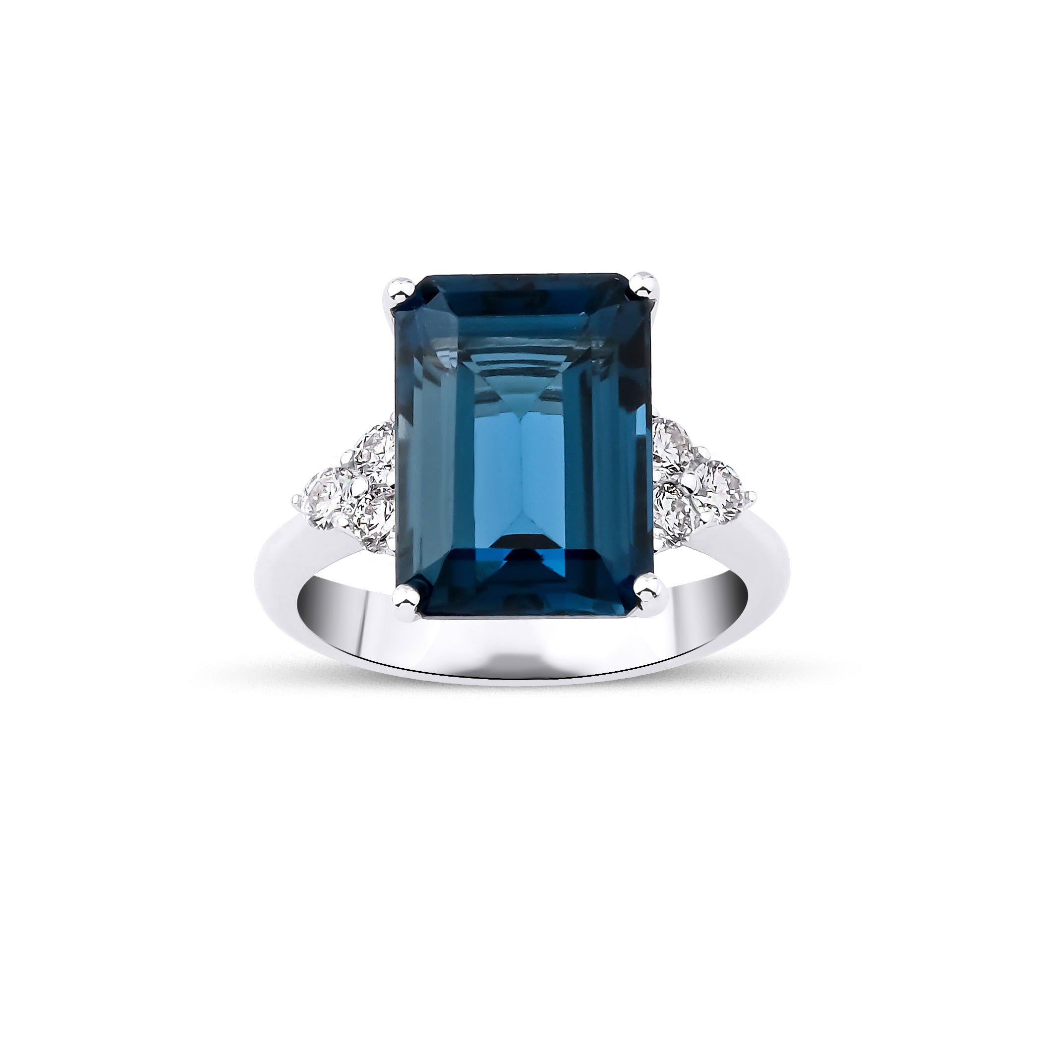 5.00 Karat London Blue Topaz & 0.76 Karat Pırlantalı Yüzük-RNF1351 | Renkli Taşlı Yüzükler | Ronaff Pırlanta | Tektaş Yüzük, Pırlanta Yüzük, Kolye, Küpe