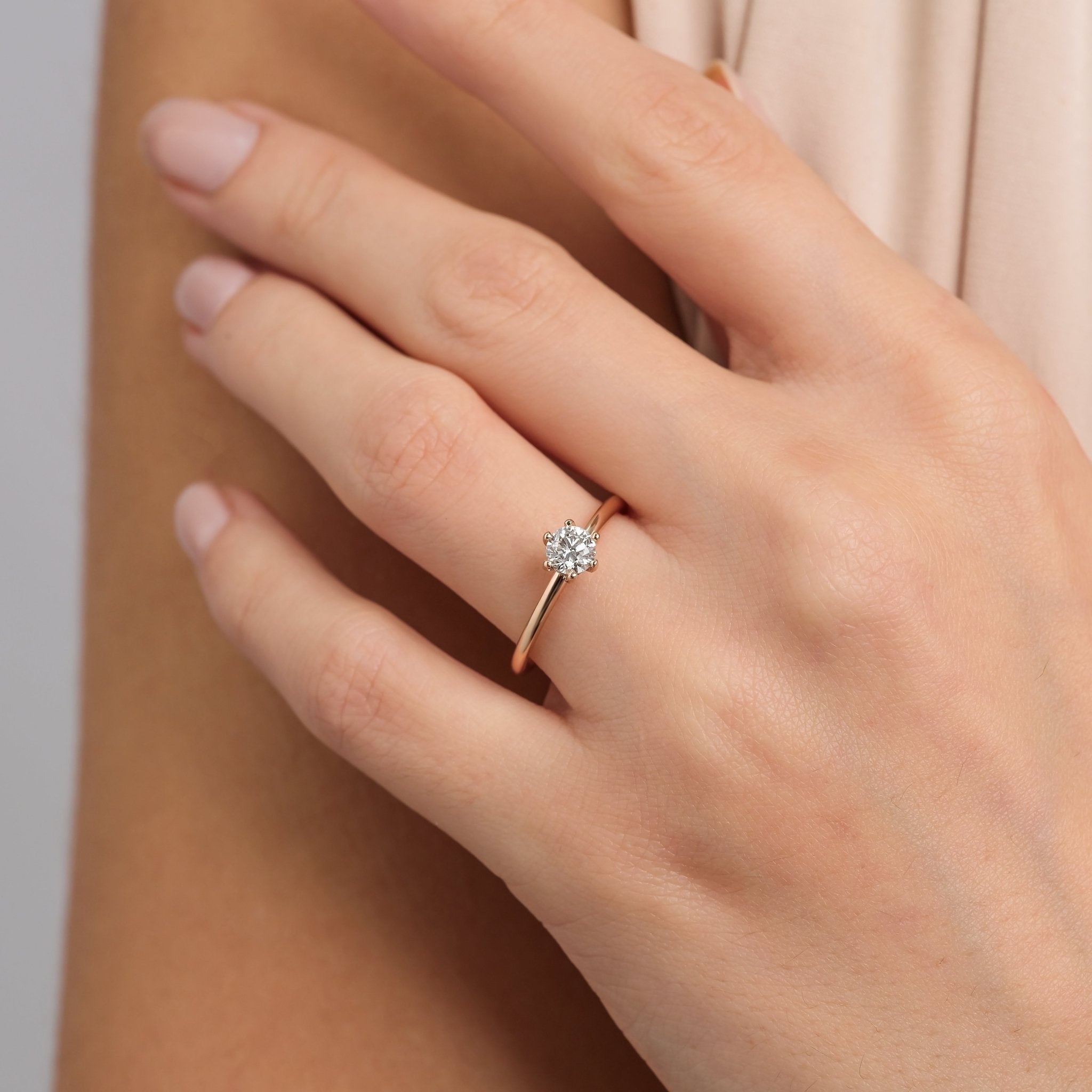 0.45 Karat Yuvarlak Kesim HRD Sertifikalı Tektaş Pırlanta Yüzük - RNF0500 | Tektaş Pırlanta | Ronaff Pırlanta | Tektaş Yüzük, Pırlanta Yüzük, Kolye, Küpe