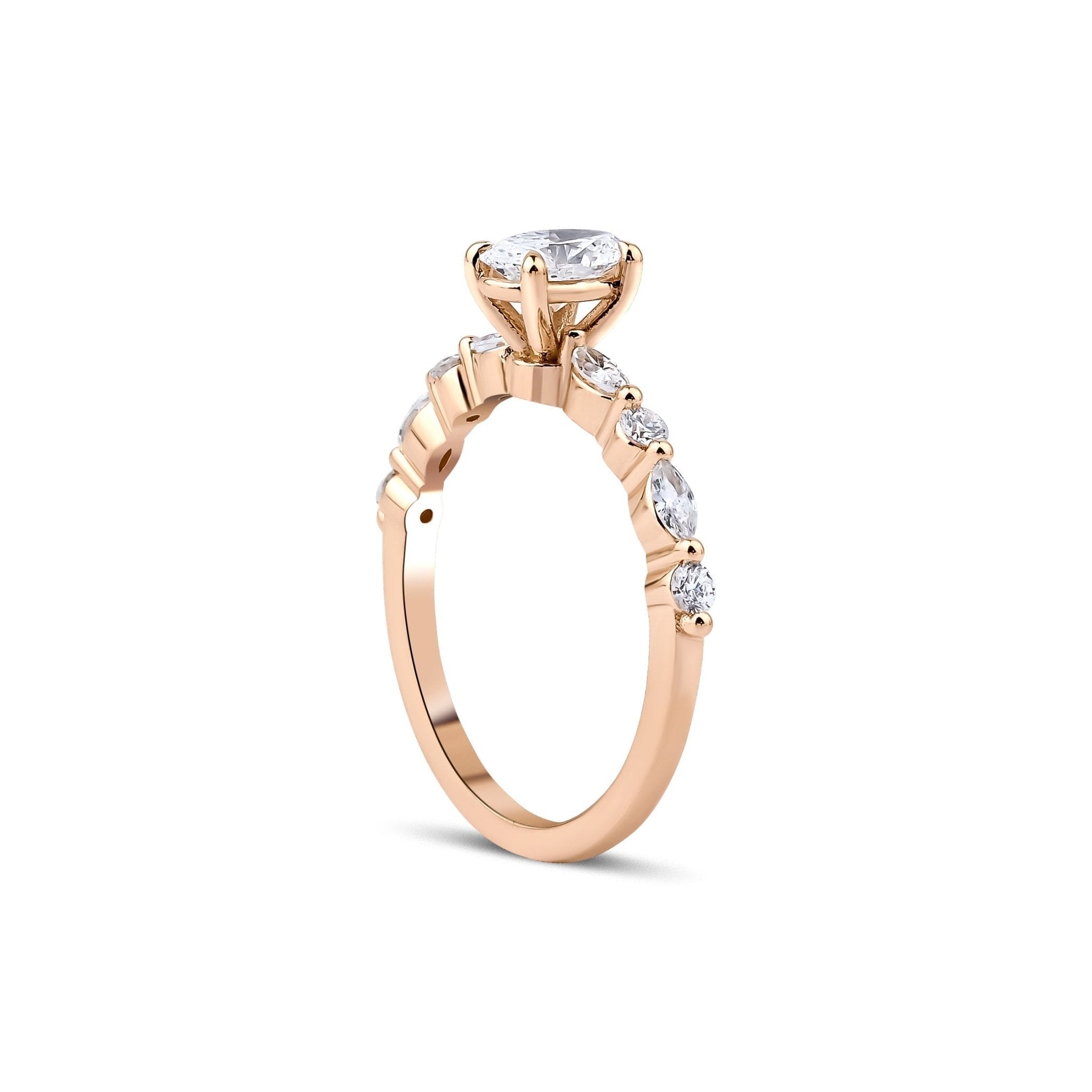 0.70 Karat Oval Kesim & 0.30 Karat Markiz Kesim & 0.12 Karat Yuvarlak Kesim GIA/HRD Sertifikalı Tektaş Pırlanta Markiz Kollu Yüzük - RNF0767 | Pırlanta Yüzük | Ronaff Pırlanta | Tektaş Yüzük, Pırlanta Yüzük, Kolye, Küpe