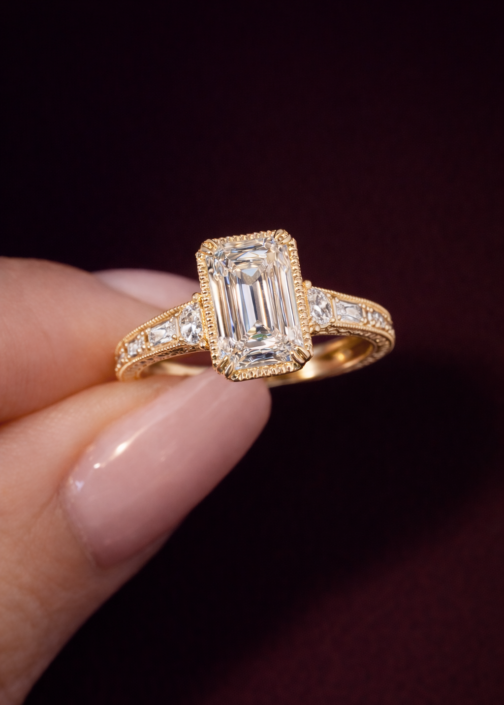 1.50 Karat Emerald Kesim Pırlanta Yüzük RNF1471 | Pırlanta Yüzük | Ronaff Pırlanta | Tektaş Yüzük, Pırlanta Yüzük, Kolye, Küpe