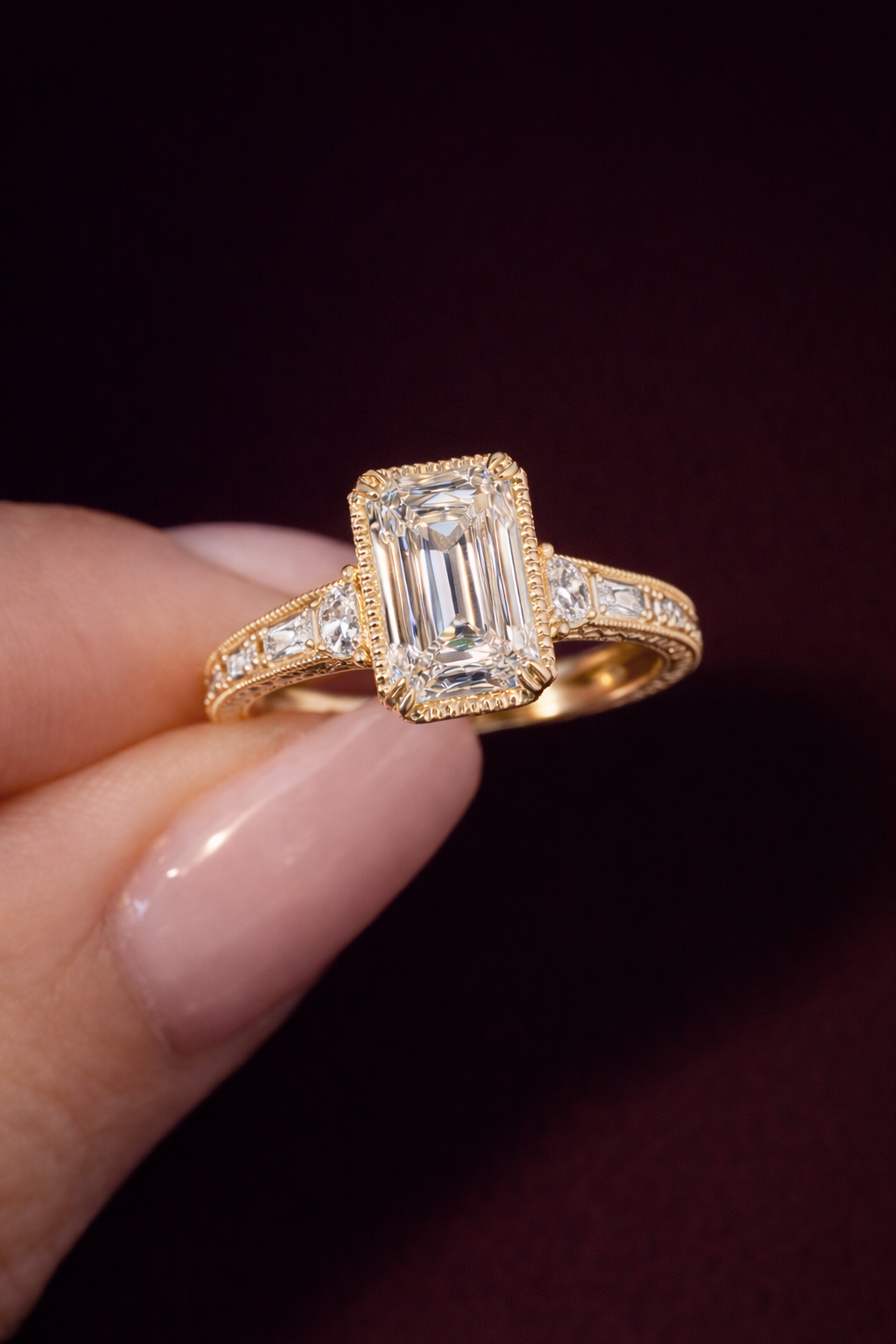 1.50 Karat Emerald Kesim Pırlanta Yüzük RNF1471 | Pırlanta Yüzük | Ronaff Pırlanta | Tektaş Yüzük, Pırlanta Yüzük, Kolye, Küpe