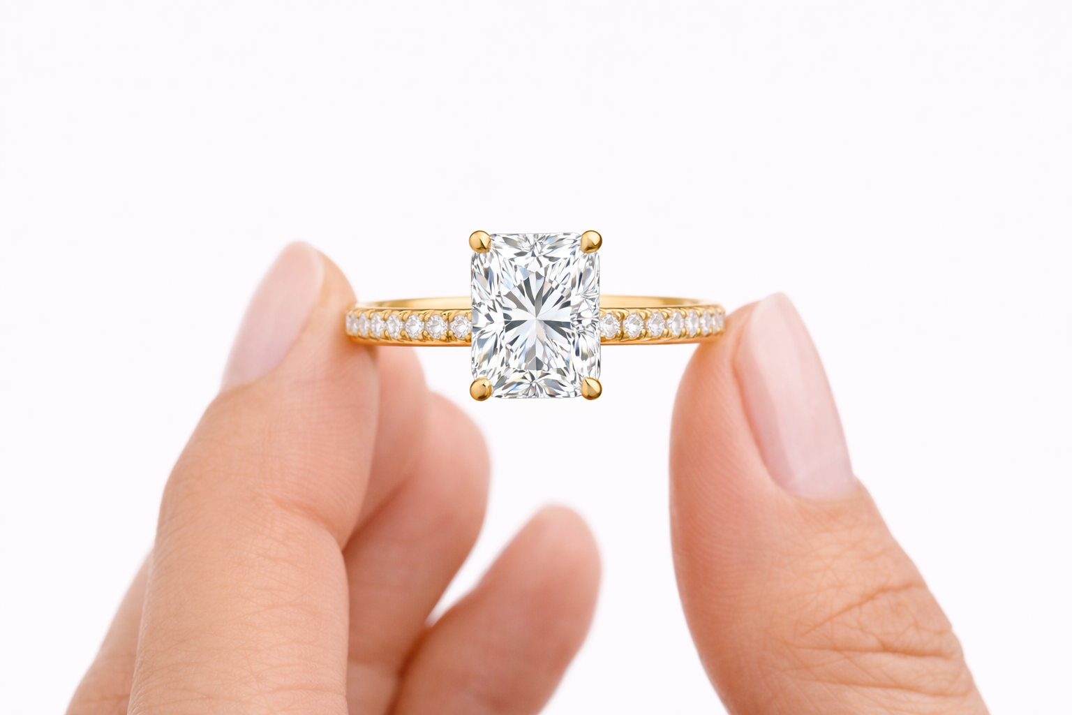 1.00 Carat Emerald Solitaire Diamond Ring
