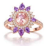 1.20 Karat Morganit & 1.60 Karat Ametist Pırlanta Yüzük RNF1474 | Renkli Taşlı Yüzük | Ronaff Pırlanta | Tektaş Yüzük, Pırlanta Yüzük, Kolye, Küpe