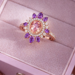 1.20 Karat Morganit & 1.60 Karat Ametist Pırlanta Yüzük RNF1474 | Renkli Taşlı Yüzük | Ronaff Pırlanta | Tektaş Yüzük, Pırlanta Yüzük, Kolye, Küpe