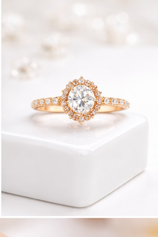 0.60 Karat Halo Pırlanta Yüzük RNF1477 | Pırlanta Yüzük | Ronaff Pırlanta | Tektaş Yüzük, Pırlanta Yüzük, Kolye, Küpe