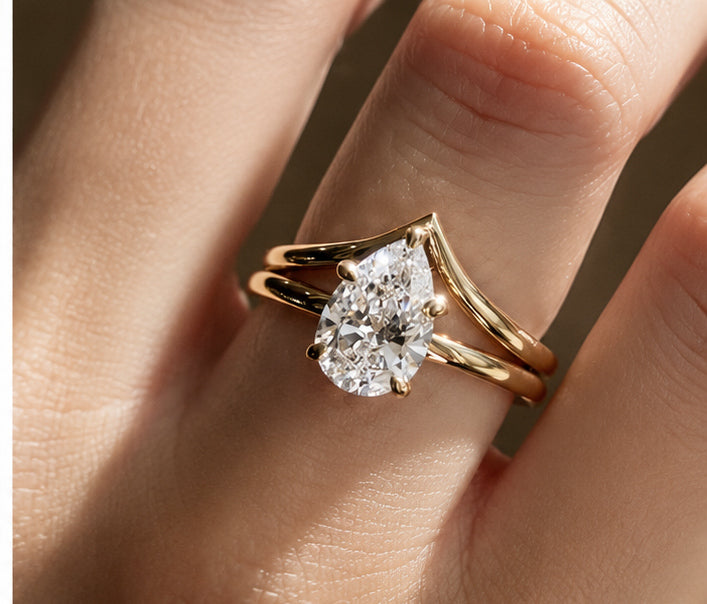 0.90 Carat Drop Diamond Ring